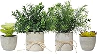 Vista 11 de Paquete de 4 plantas artificiales pequeñas, plantas artificiales de interior para decoración del hogar, pequeñas plantas de imitación