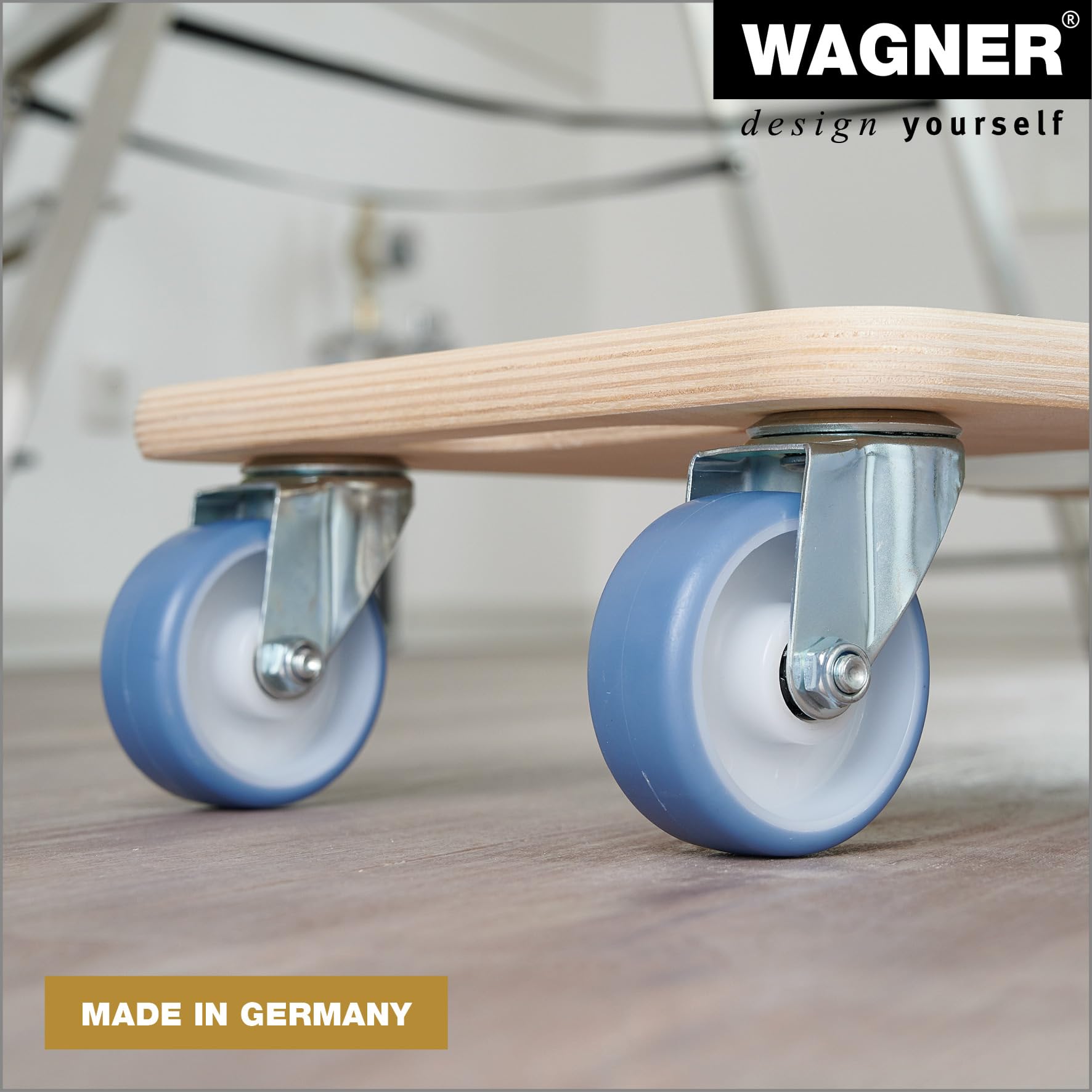 Wagner Chariot de Transport MM 1325 I 59 x 29 x 11 cm - Charge 300 kg - pour Objets encombrants, matériel et Meubles I 3 poignées encastrées I certifié FSC® - 20132501