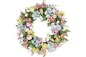 16 Inch Easter Door Wreaths for Front Door Outside with 100% Handmade...