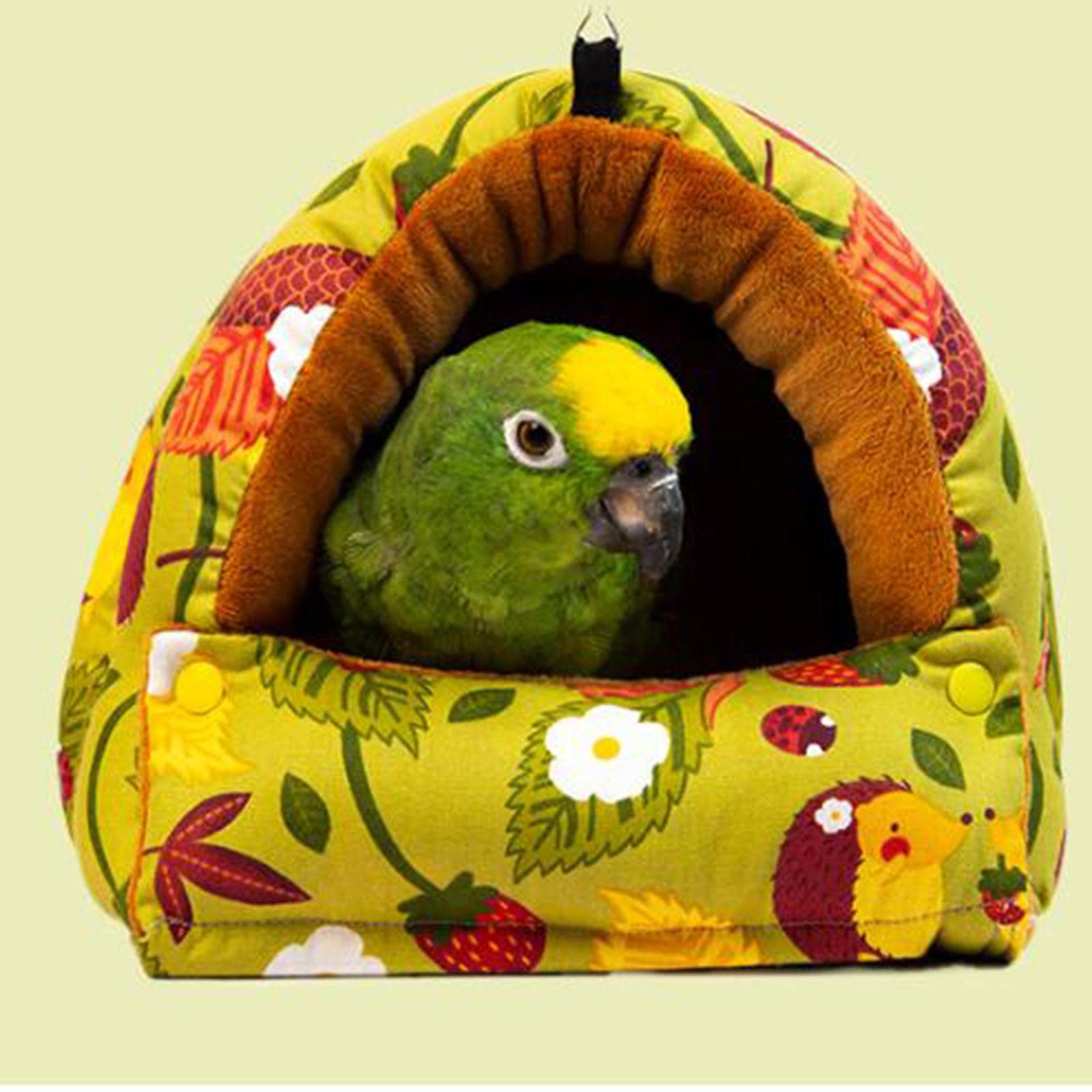 Hamac pour Perroquet, Cage Suspendue en Forme de Grotte et Nichoir en Coton Chaud pour Petits Oiseaux, Décoration Intérieure, Rose Petit