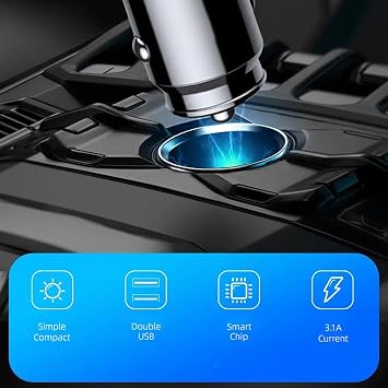 Fast Charge Car Charger - Car Charger Port Charger Adapter 3.1A Multiport,Car Accessories Car Charger Quick Charging 2 Port Car Phone Charger for Tablets
