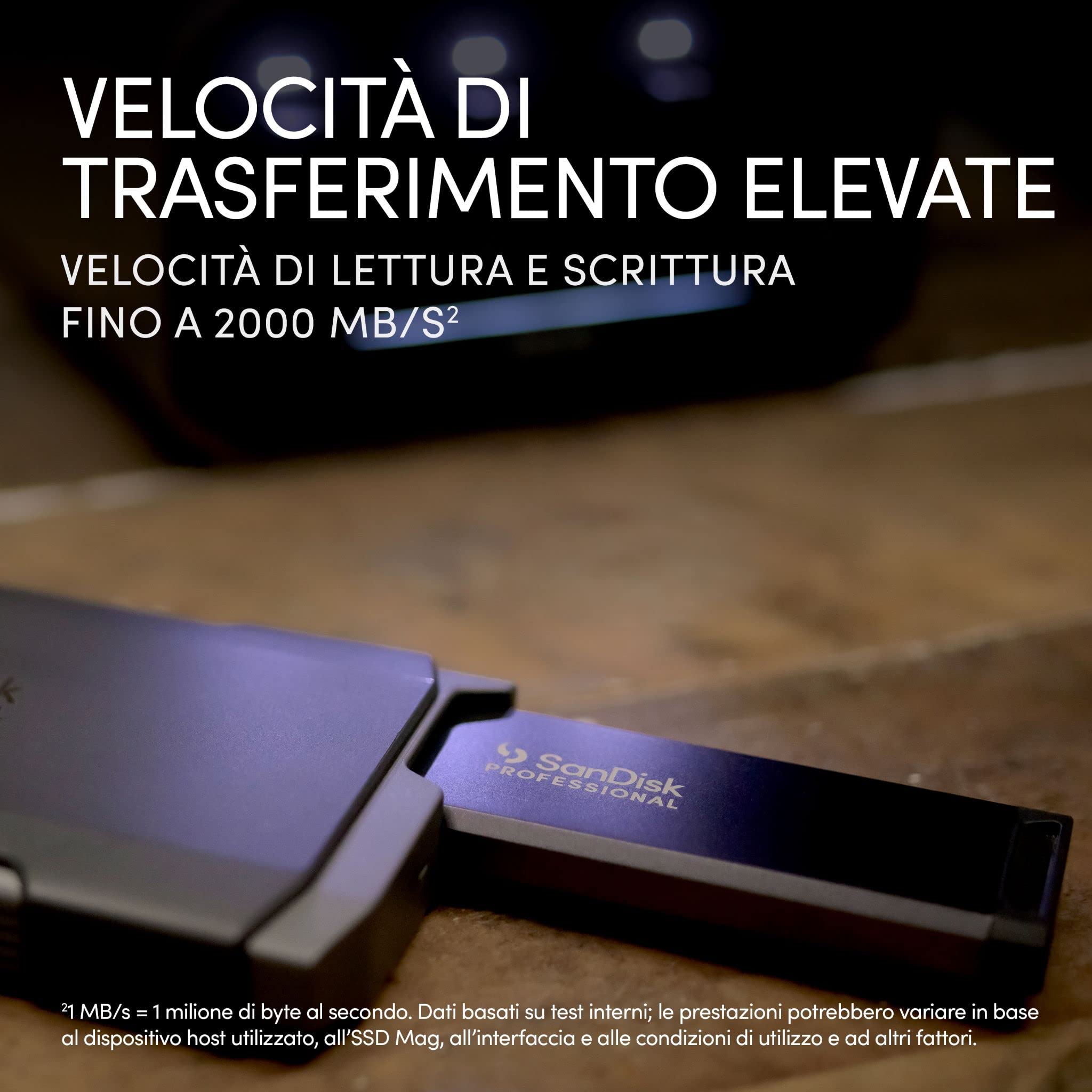 SanDisk Professional Trasporto PRO-BLADE incluso PRO-BLADE 4TB SSD MAG. USB-C fino a 2000MB/s