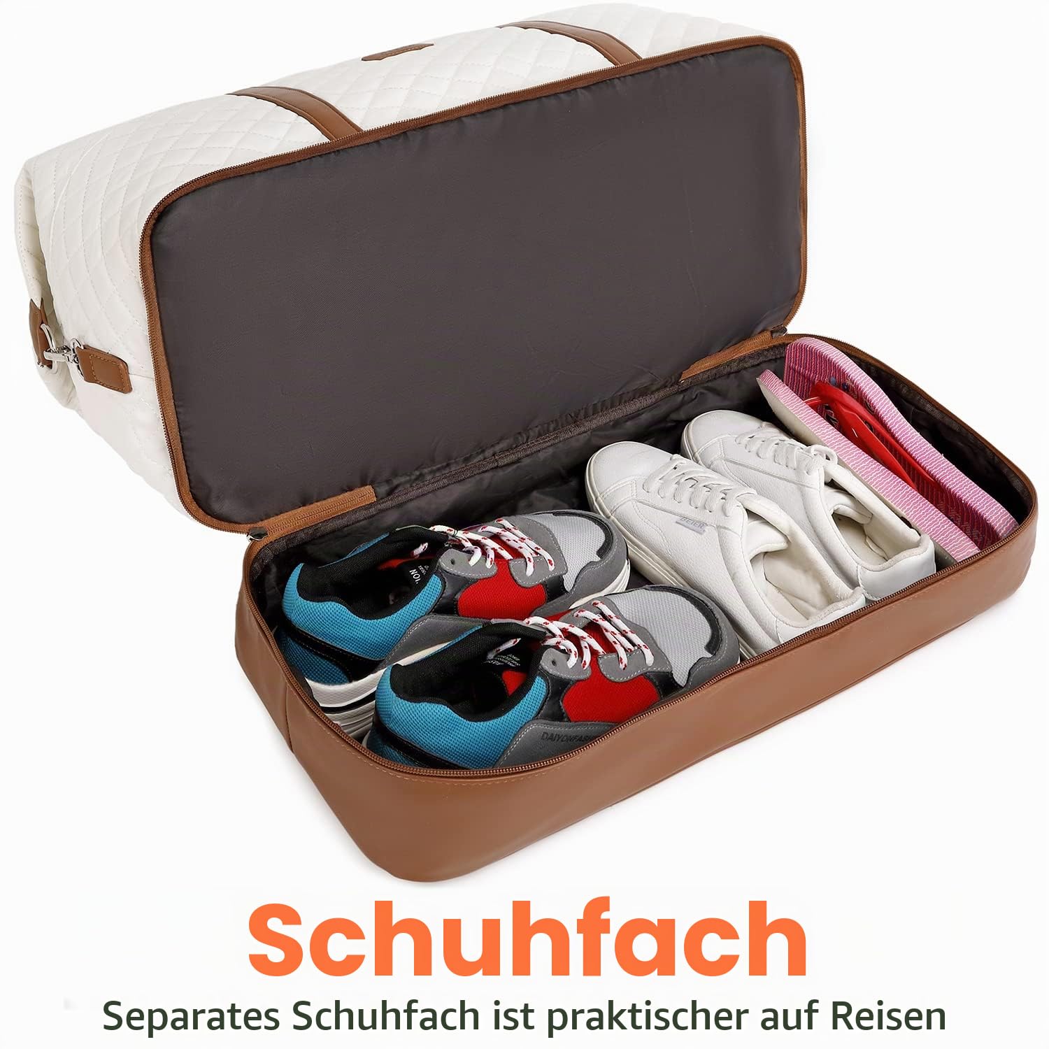 Weekender Reisetasche mit Kulturbeutel, große Schultertasche mit Schuhfach