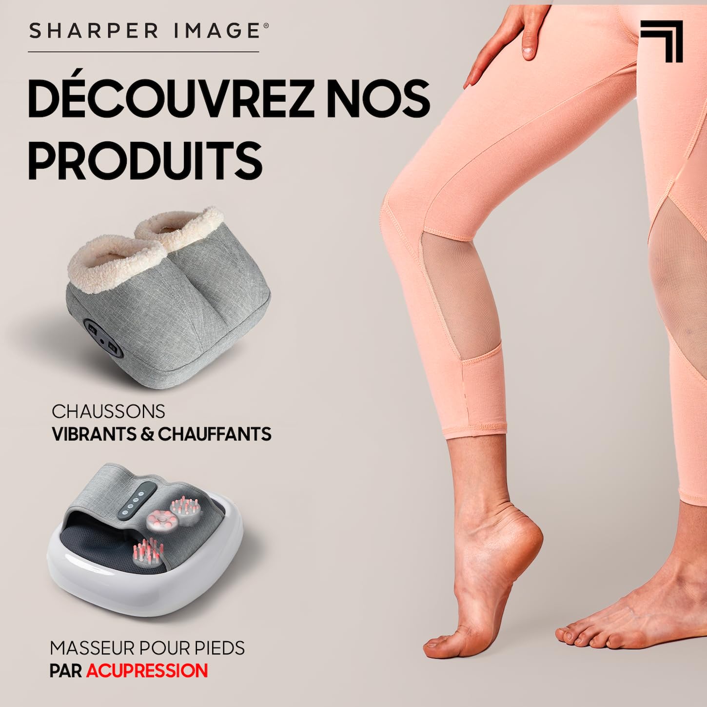 SHARPER IMAGE - Masseur de Pieds Vibrant Et Chauffant - Chauffe-Pieds électrique - Massage Et Relaxation - Massage Voute Plantaire - Pour Toutes Les Tailles - Cadeau Femme - Cadeau Homme