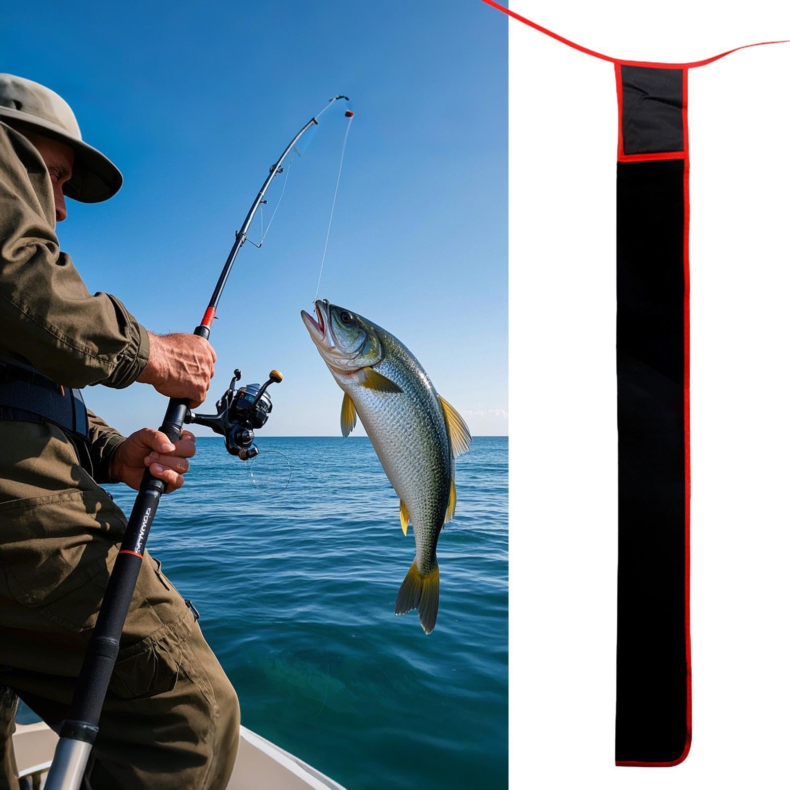 Genérico Protection en tissu en velours pour canne à pêche - Étuis rembourrées pour cannes | Pour Rivière, Lac, bateau, kayak, équipement