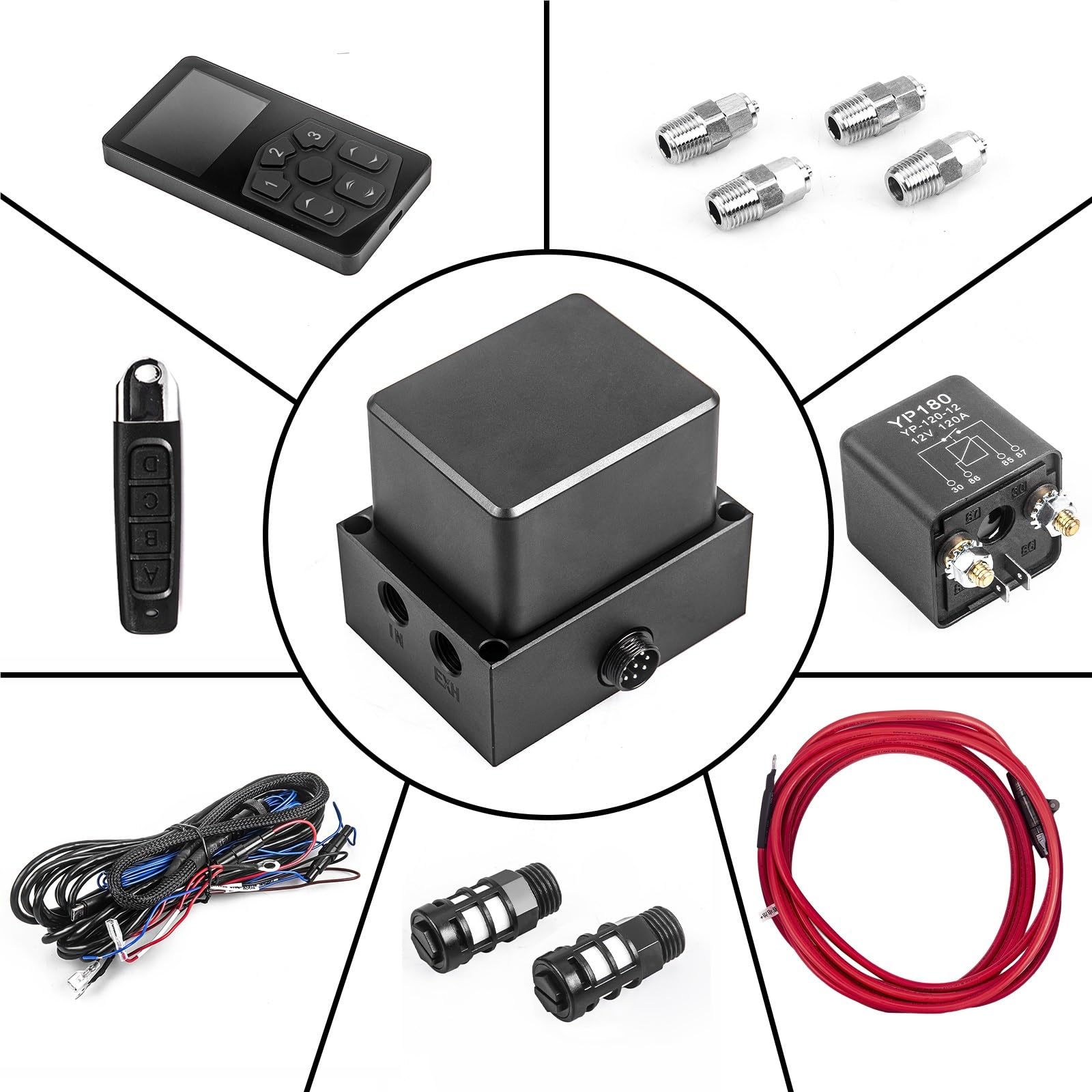 Amortyzatora pneumatycznego firmy Jednostka sterująca zawieszenia pneumatycznego (ECU) 3-segmentowa pamięć 2-drogowy układ sterowania zaworami (bez Bluetooth)