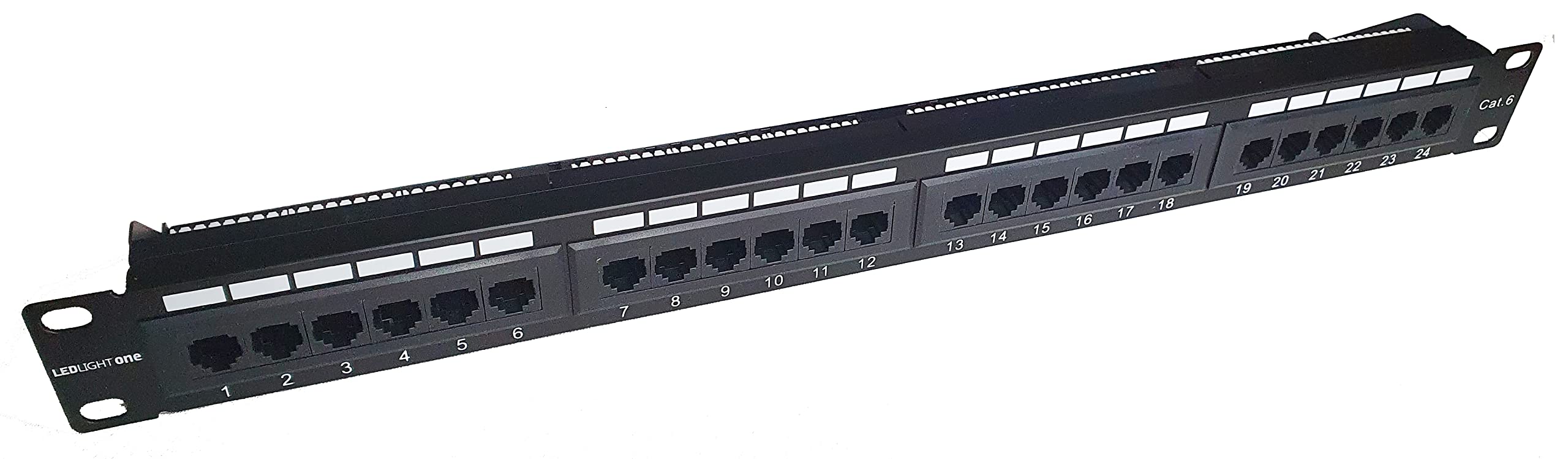 Patch Panel 24 Puertos Cat 6 para Montaje en Rack de 19" de Oficinas y Servidores 8