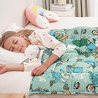 Vista 14 de Mr. Sandman Manta con peso de 3 libras, lavable, mejor para 20 a 40 libras, manta pesada de algodón transpirable con cuentas de vidrio no tóxicas