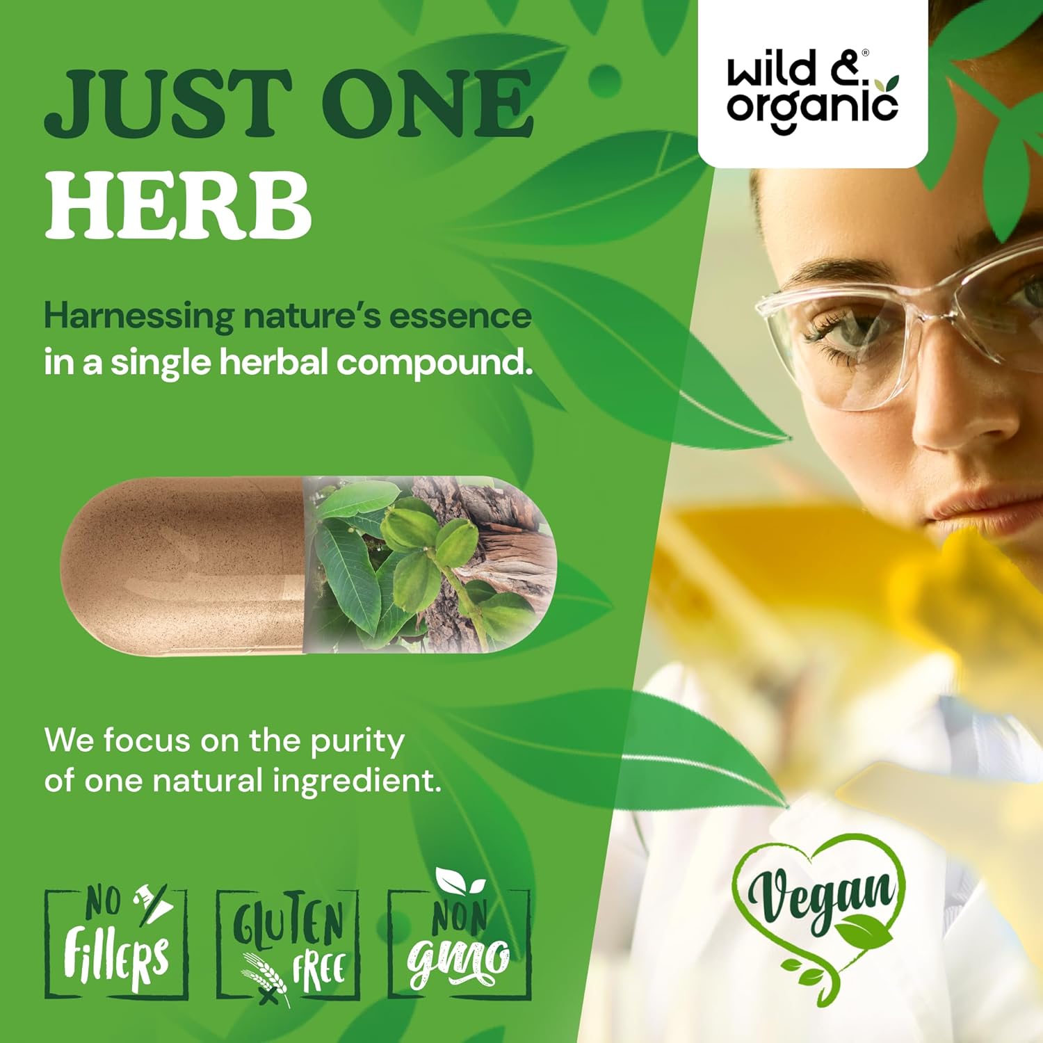 Wild & Organic Arjuna Bark Capsules - Overall Support - Arjuna Powder Supplement - 120 Herbal Capsules - 4-Month Supply - Terminalia Bark & Leaf Extract - Vegan, No Fillers, Non-GMO - Image 5