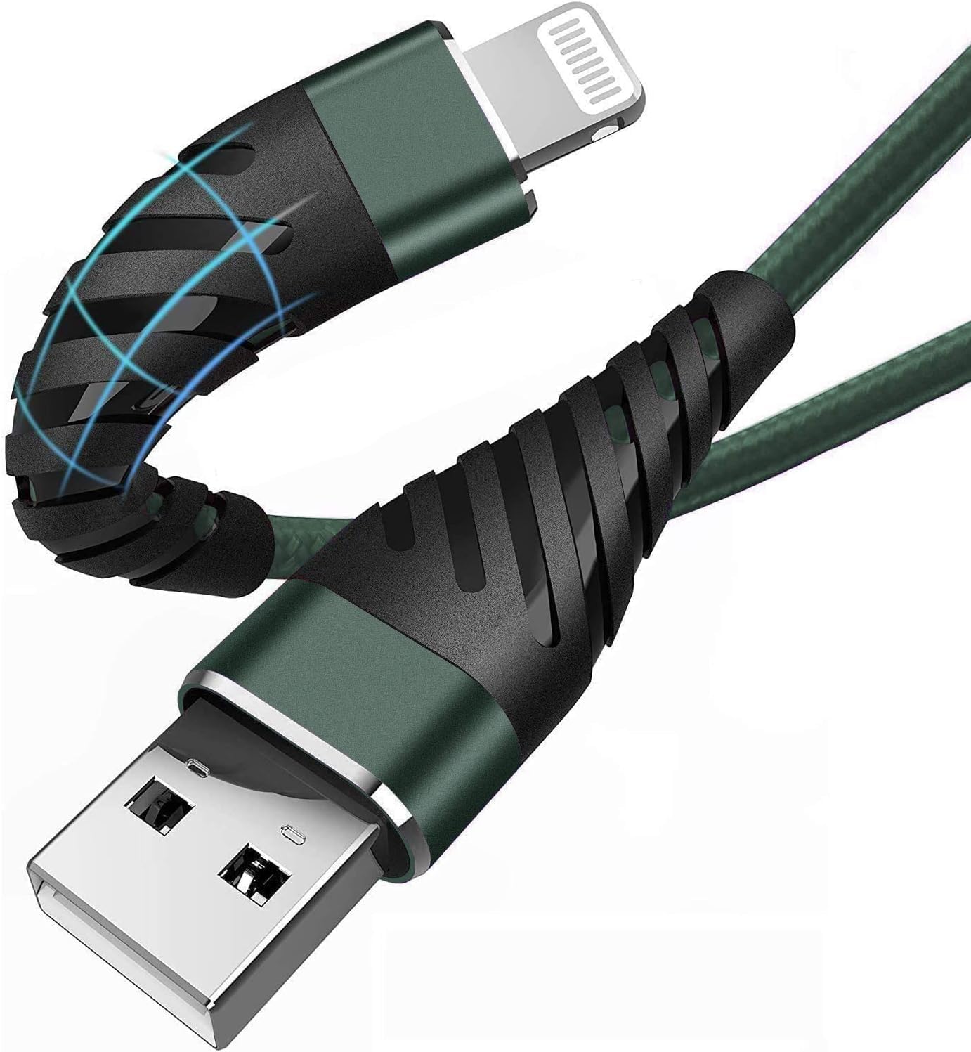 CyvenSmart (2 Pack) Long iPhone Charger 10ft for [MFi Certified], 10 Foot Lightning Cable Fast Charging Cord 10 Feet for iPhone 12/12 Pro/11/11 Pro/11 Pro Max/XS/XS Max/XR/X/8/8 Plus/7/7 Plus/6 Olive