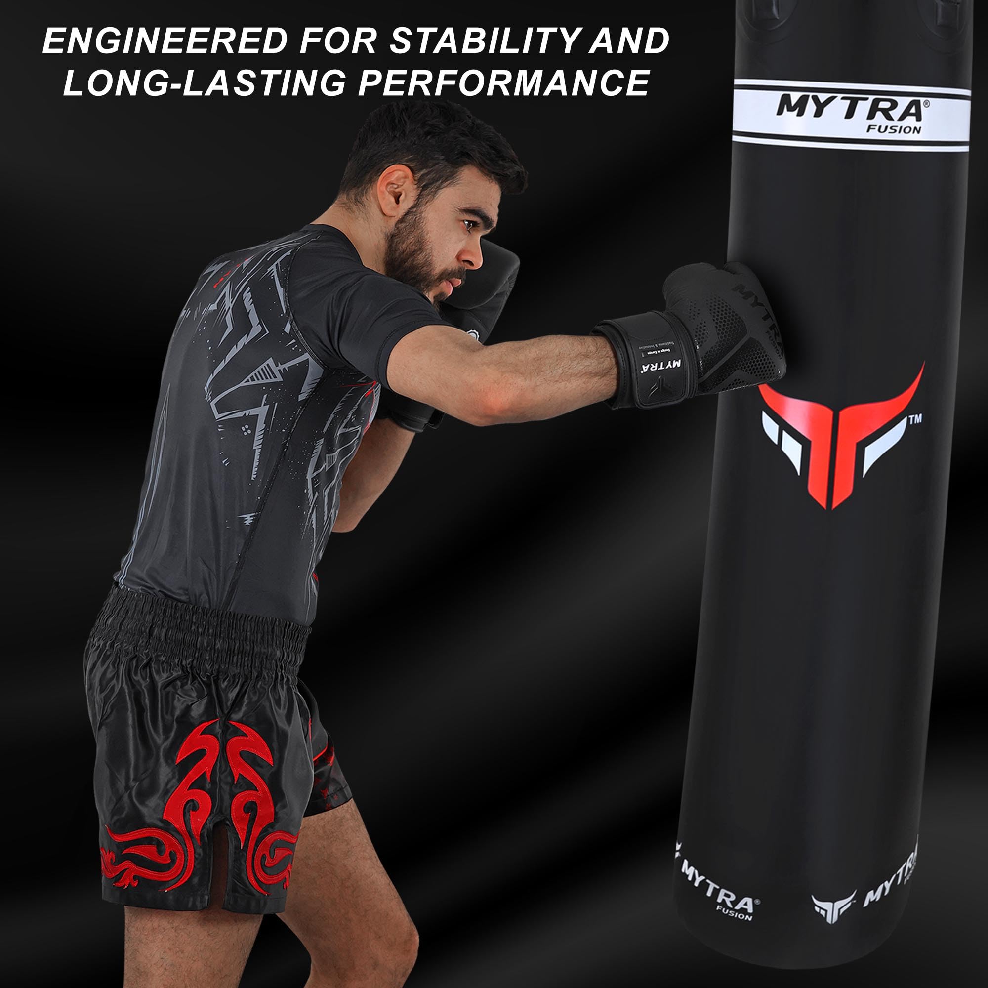 Sacco da boxe ad acqua per adulti – Nero resistente da appendere (1,5 m / 1,8 m) – Sacco da allenamento riempito d’acqua per boxe, kickboxing, MMA, Muay Thai e sollievo dallo stress