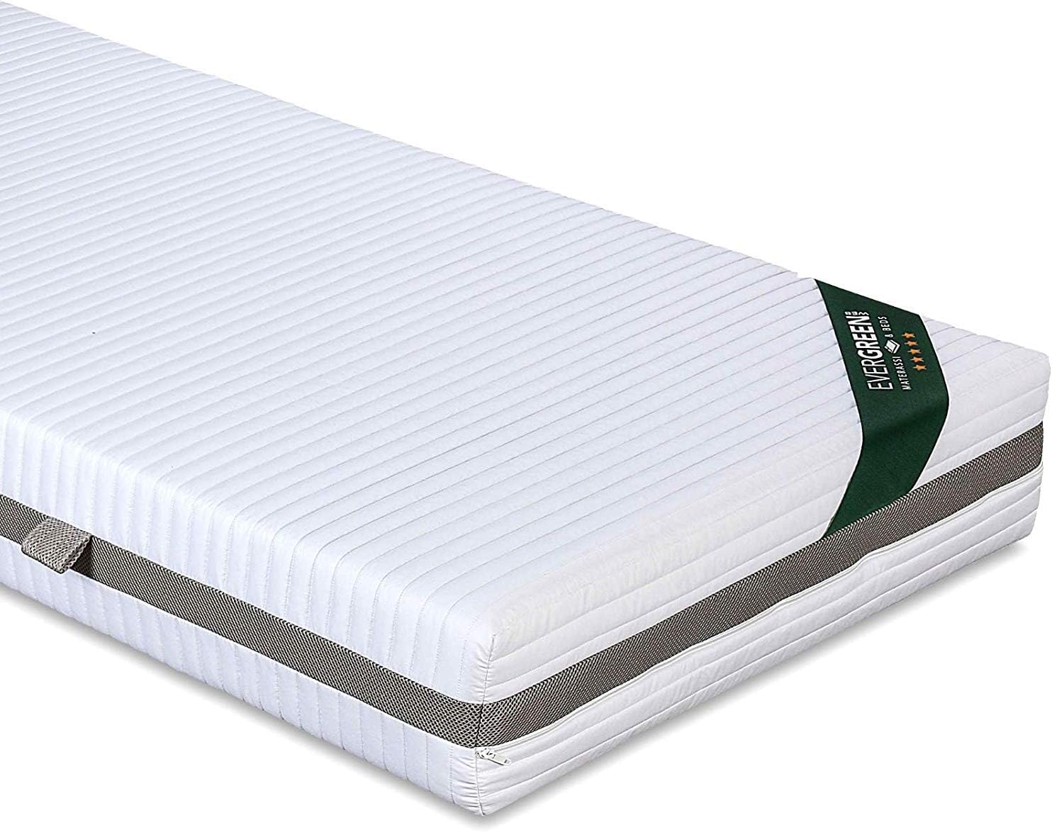 Evergreenweb - Materasso una Piazza e Mezza 120x190 Alto 18 cm + Cuscino Memory Foam GRATIS, Lastra in Waterfoam Ortopedico Rivestimento SFODERABILE Effetto Massaggiante per tutti Reti e Letti, SLEEPY