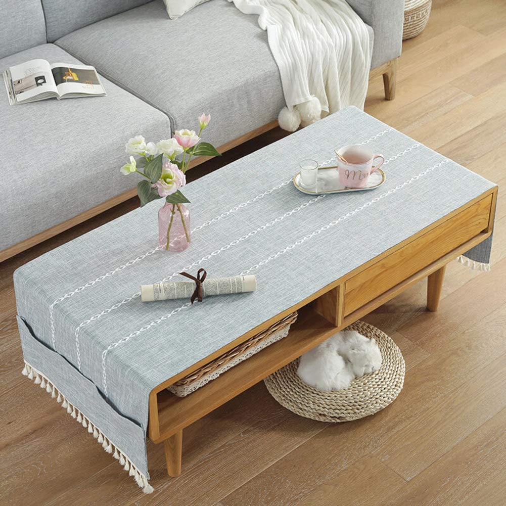 Nappe en coton et lin à rayures tissu premium pour décoration raffinée