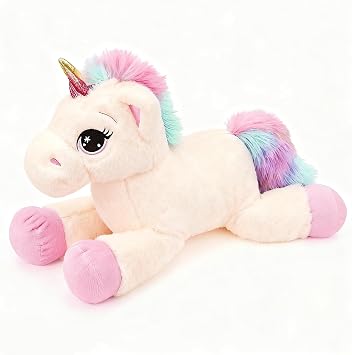 MorLuks Grande Peluche Licorne Doudou Moelleuse 40 cm