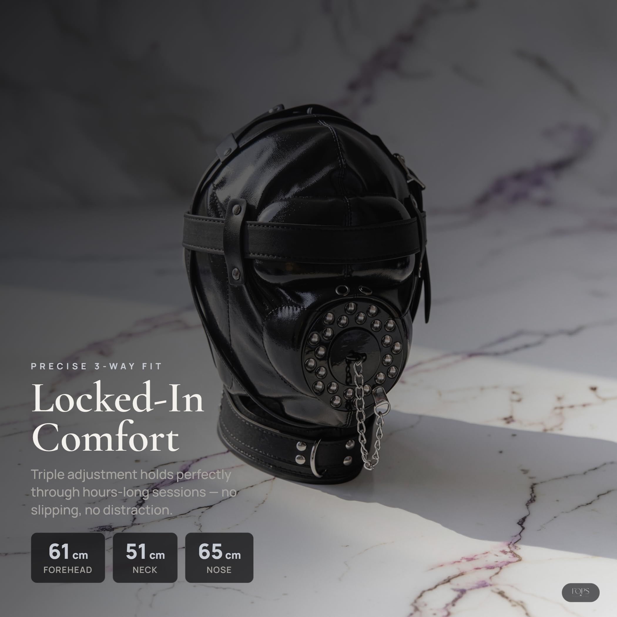 Future of your pleasure Sensual Maschera BDSM in Ecopelle Nera per Uomo – Maschera Fetish Full Face con Museruola e Bocca Regolabile, Accessorio Bondage per Giochi di Coppia, FOPS B23-6