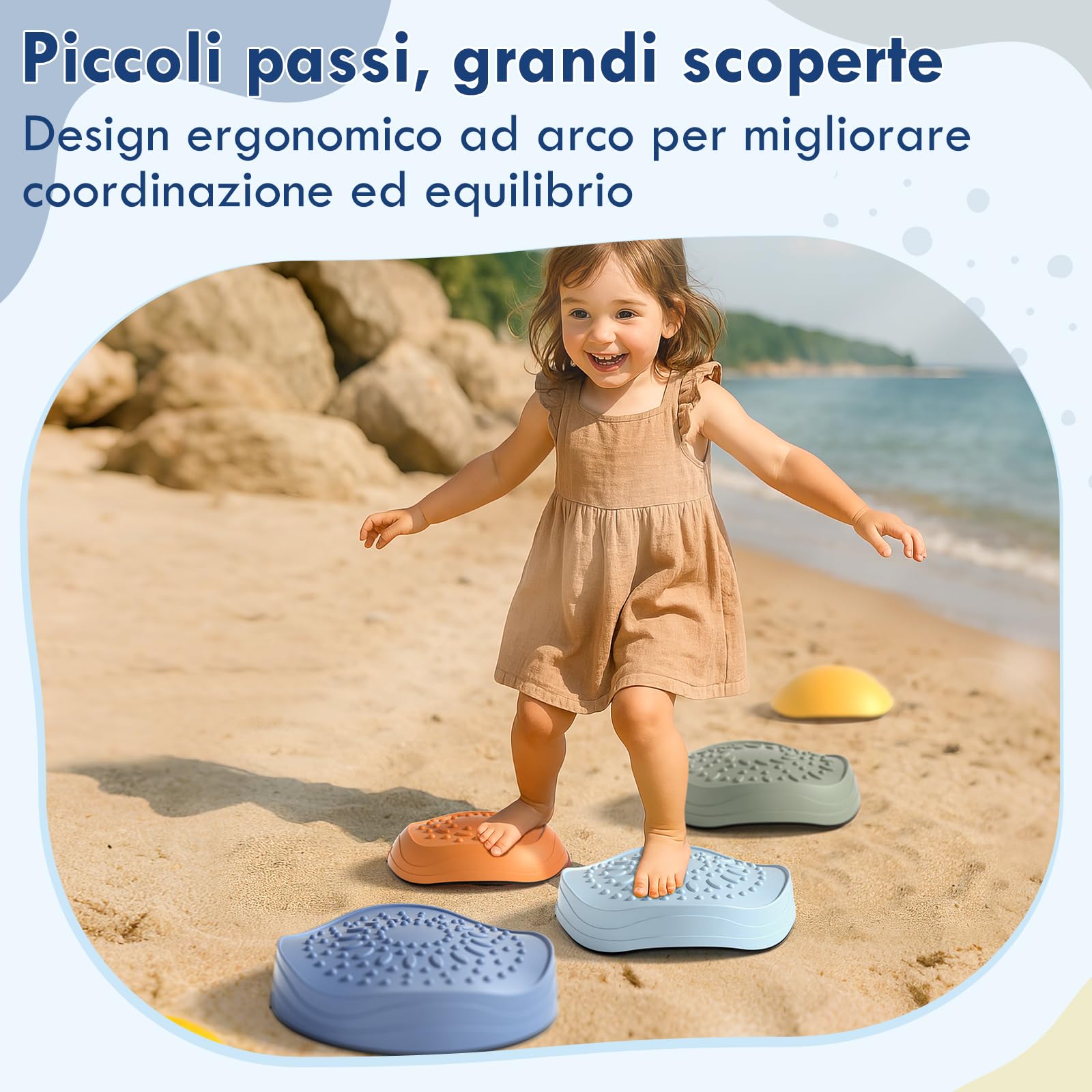 Lehoo Castle Pietre di Bilanciamento, Antiscivolo Stepping Stones per Bambini, Pietre Equilibrio, Balance Board, Giochi da Giardino per Bambini