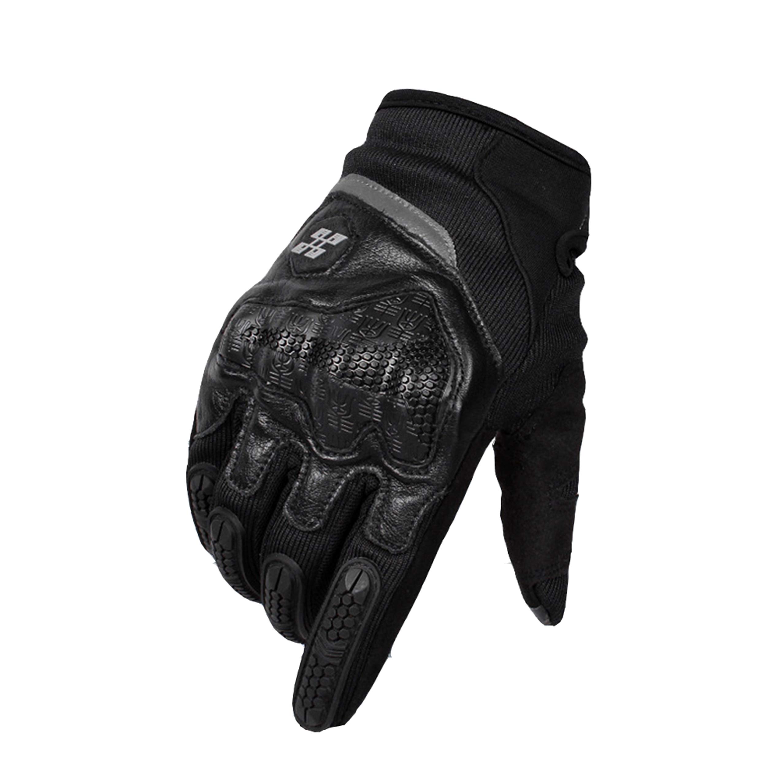 Gants de moto tactiles BaronHong noirs en taille L pour homme et femme - 7