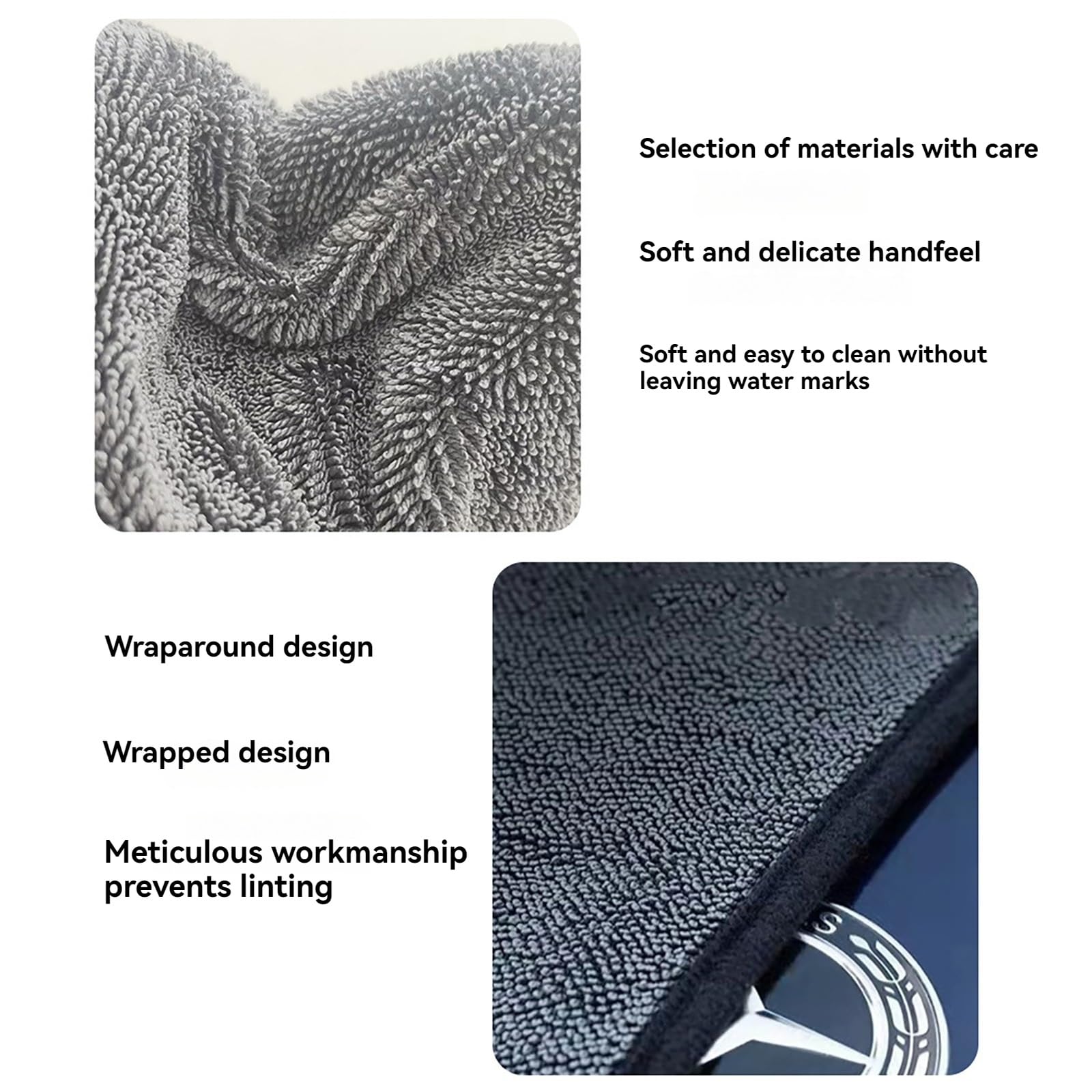 Asciugamani in Microfibra di Alta qualità for La Pulizia Dell'auto, 24"x63" - Panno for Il Lavaggio Dell'auto Ultra Morbido E Assorbente, Asciugamano AntiGraffio(3 Pack)