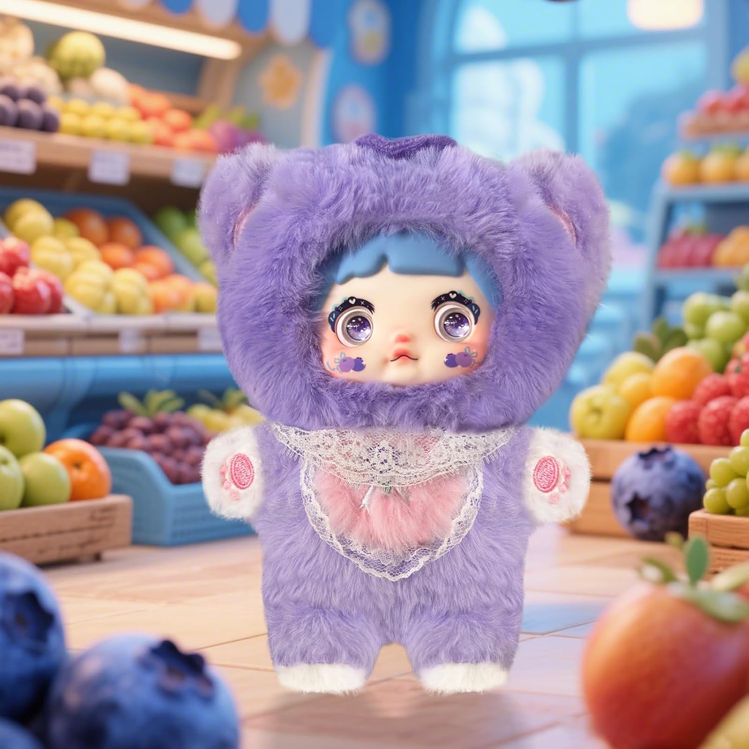 Plush Doll Blind Box for Birthday Gifts Stuffed Animals Toy for Boys Girls Nommi Interesting Fruits Series Random Design Collectible Toys (1 of 7 Possible Styles)