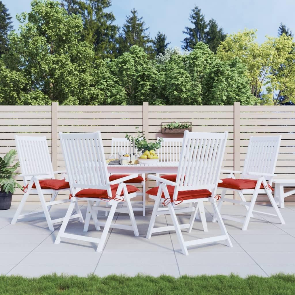 vidaXL Cojines de Silla de Jardín 6 uds, Almohadas para Sofá Asiento, Almohadillas para Muebles, Decoraciones para Patio, Tela Oxford Rojo