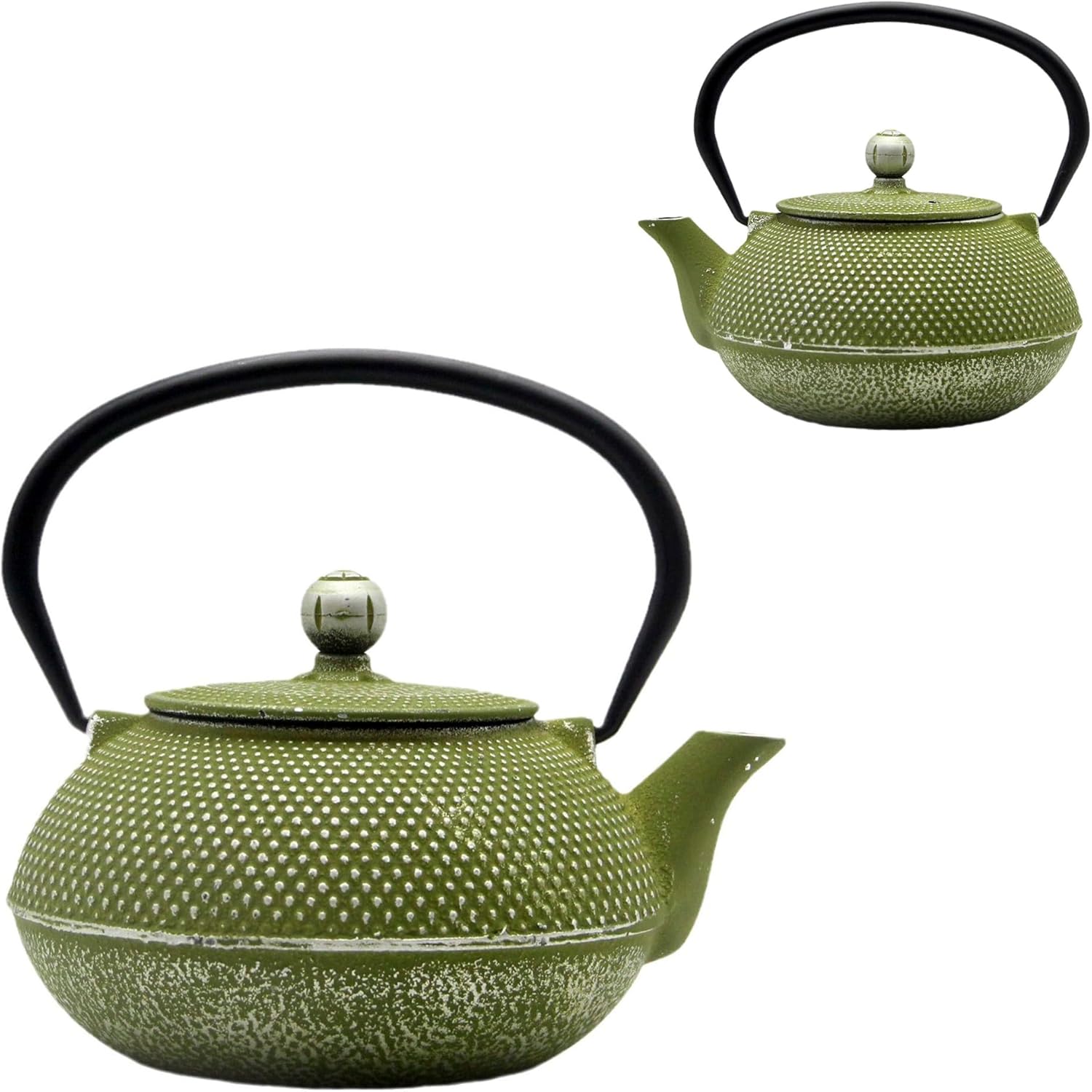Cast Iron Teapot Tea Kettle with Stainless Steel Infuser for Stovetop Safe Coated with Enameled Interior Japanese Green Tetsubin for Loose Tea(30.4oz/900ml)