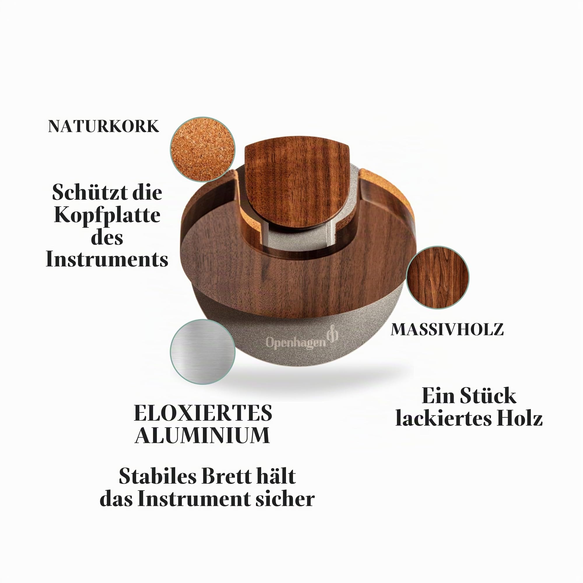 World's Only Zusammenklappbarer Gitarrenaufhänger Wandhalterung für Gitarren & Bässe – Patentiertes dänisches Design – Platzsparend – Kratzfest – Gitarrenzubehör, Wandhaken zum Aufhängen | Walnussholz