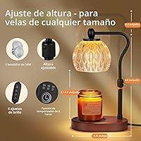 Vista 2 de Lámpara de vela con temporizador y regulador – Altura ajustable para velas perfumadas, con 2 bombillas de 50 W – Regalo de decoración del hogar