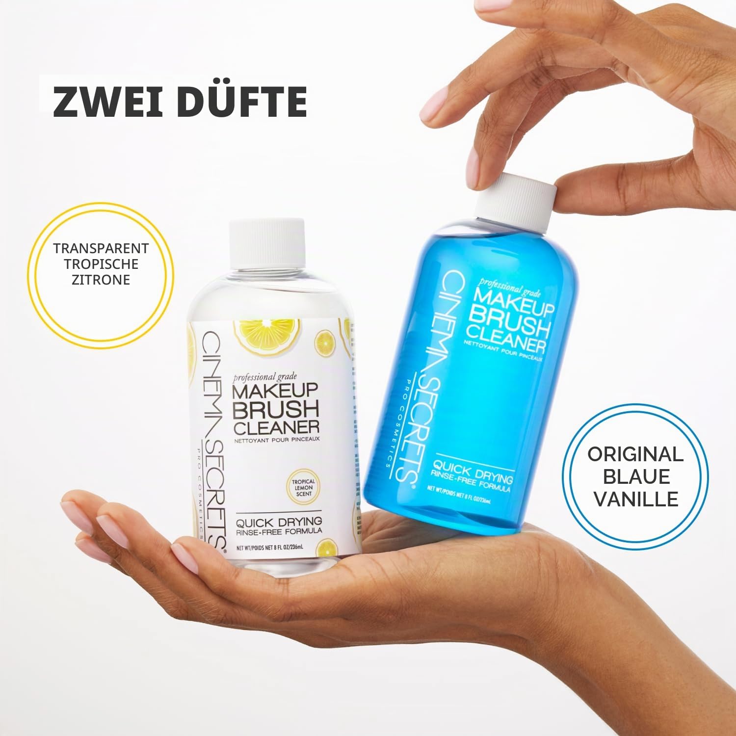 Cinema Secrets Original Blaue Vanille Make-up-Pinselreiniger-Lösung & Spray-Kombination – Professioneller Reiniger für Make-up-Pinsel – Schnell trocknend & spülungslos – Entfernt angesammeltes Make-up