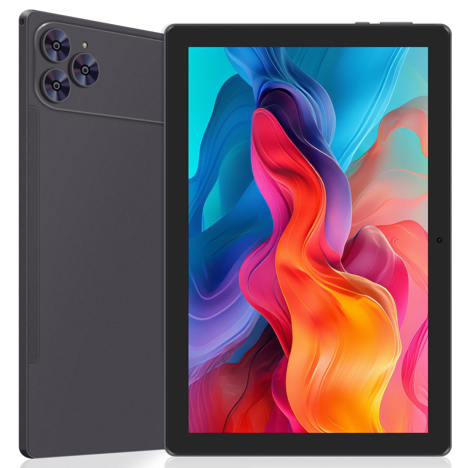 Tablet 10 Pouces Android, Octa-Core, 5100mAh, Caméra Double, Tablet for Kids Dual Speakers, Bluetooth, WiFi, GPS, Noir
