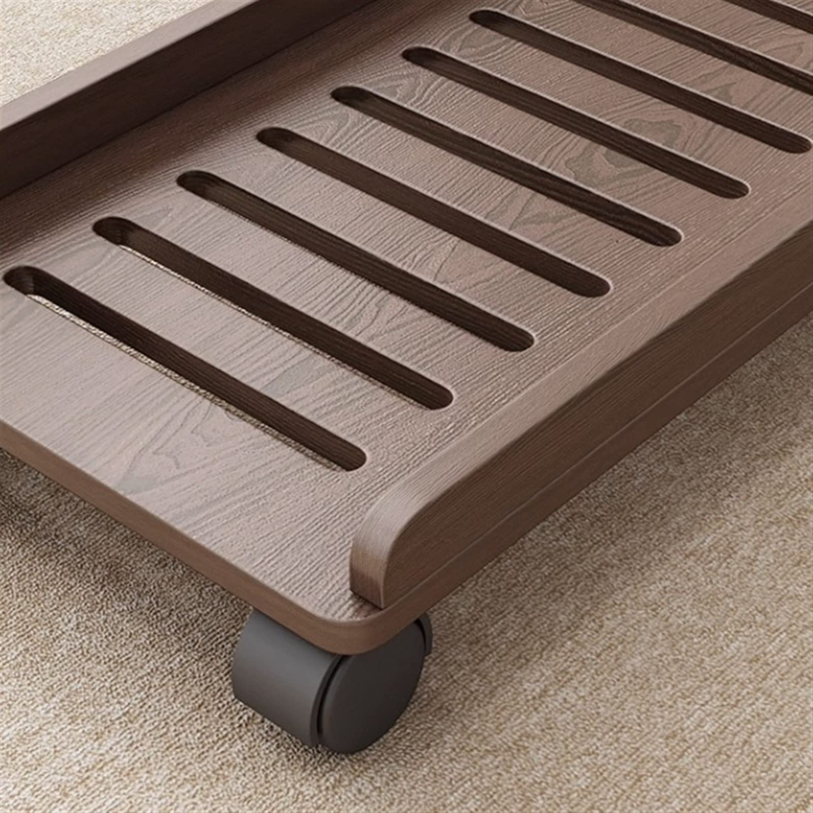 Supporto per CPU Mobile per PC Tower sotto la scrivania, Carrello Porta CPU in Legno, Supporto da Pavimento per Case PC con 4 Ruote girevoli, Adatto alla Maggior Parte dei Supporti,Brown