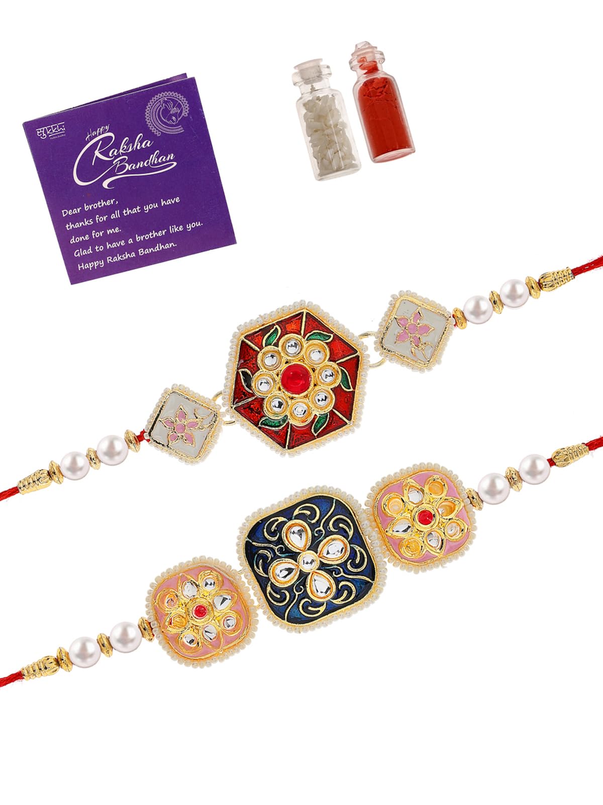 See full amazon price history chart for Sukkhi Rakhi Traditional Kundan & Pearls Designer Meenakari Gold Plated Premium Rakhi for Brother With Roli Chawal & Greeting Card | Rakhi for Brother/Bhaiya/Bhai/Men|Rakhi Combo-Set of 2|CBRAK106942 Sukkhi Rakhi Traditional Kundan & Pearls Designer Meenakari Gold Plated Premium Rakhi for Brother With Roli Chawal & Greeting Card | Rakhi for Brother/Bhaiya/Bhai/Men|Rakhi Combo-Set of 2|CBRAK106942 (B0D6BZNS6D) Amazon Price History, Amazon Price Tracker