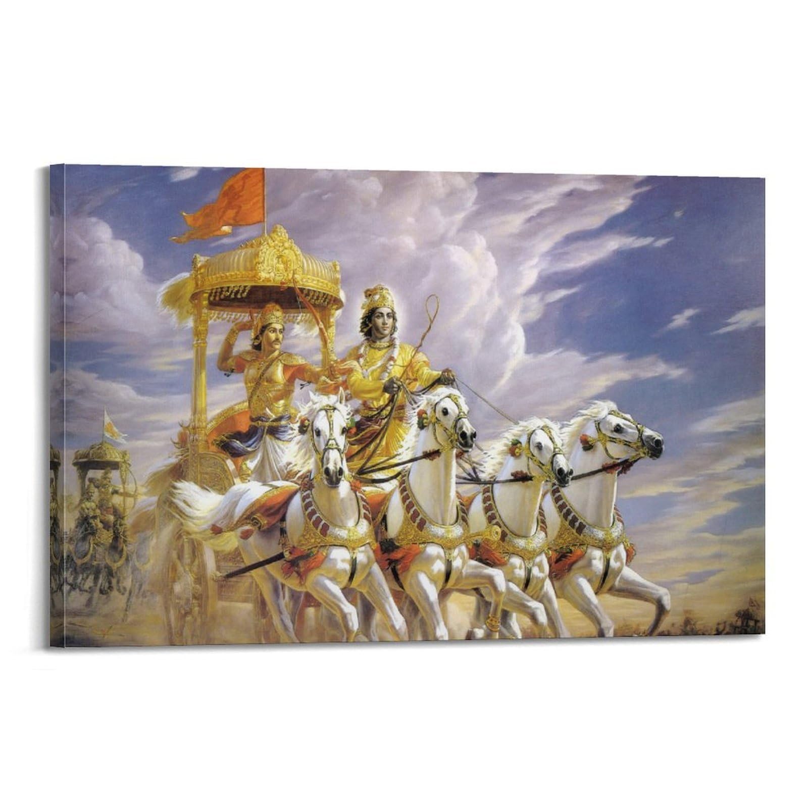 YiXong Bhagavad Gita Hinduizm Plakat Dekoracyjne Malarstwo Płótno Plakaty Ścienne I Artystyczny Nadruk Nowoczesny Rodzinny Sypialnia Dekoracje Plakaty 16 x 24 cale (40 x 60 cm)