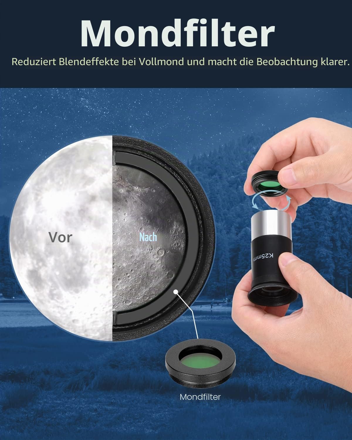 ESSLNB Teleskop 36070 Teleskop Astronomie mit Verstellbares Stativ und Telefon-Adapter 70mm Vollständig Beschichtete Linse 3X Barlow-Linse Mond-Filter