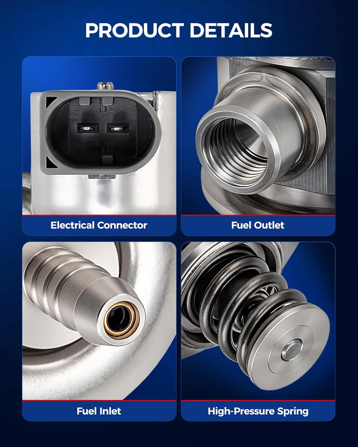 KAX High Pressure Fuel Pump for VW & Audi 1.8T / 2.0T Turbo (2014–2018) – Fits Jetta, Passat, Golf, Beetle & Audi A4 allroad, Q5 PHEV, Q7 Replaces HM10049