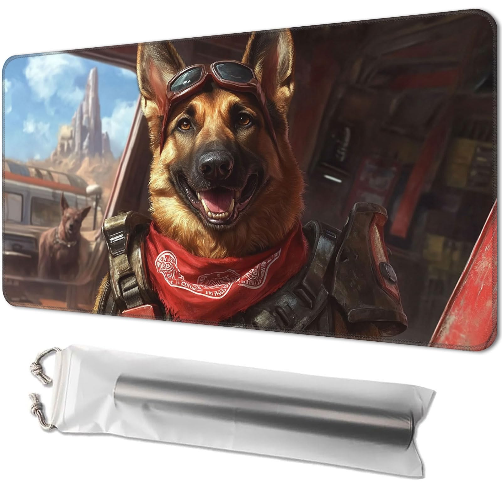 MTG Playmat Size 24x14in - Magic The Gathering Playmat for TCG - Card Playmat for Magic, with Free Storage Bags, Perfect for Card Games and Collectibles, Dogmeat, Ever Loyal