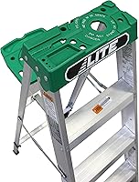 Vista 7 de LITE Escalera de aluminio de 6 pies con bandeja de herramientas, capacidad de carga de 225 libras, tipo II, LP-2211-06
