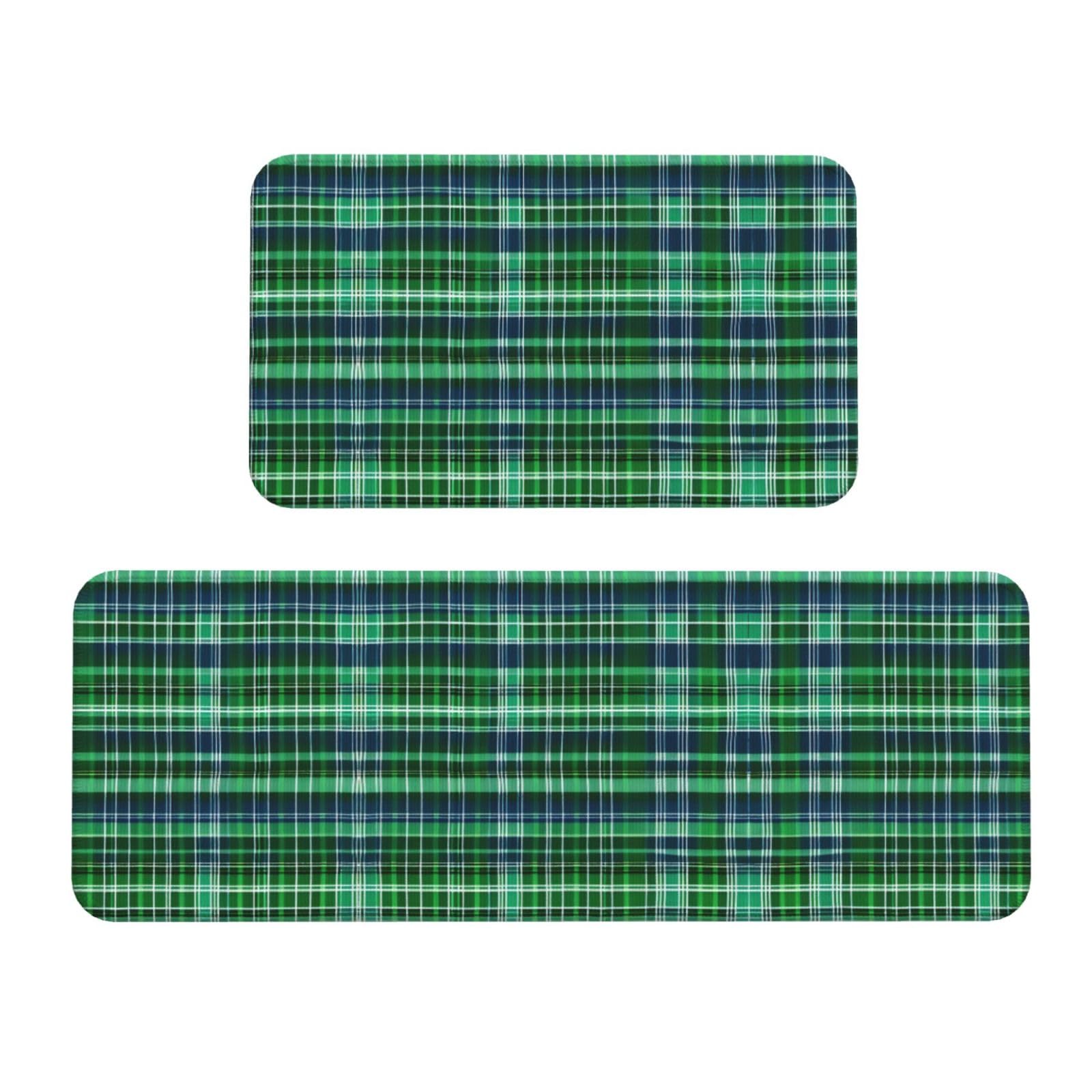 Tapis de cuisine antidérapants lot de 2 protection sol tartan écossais