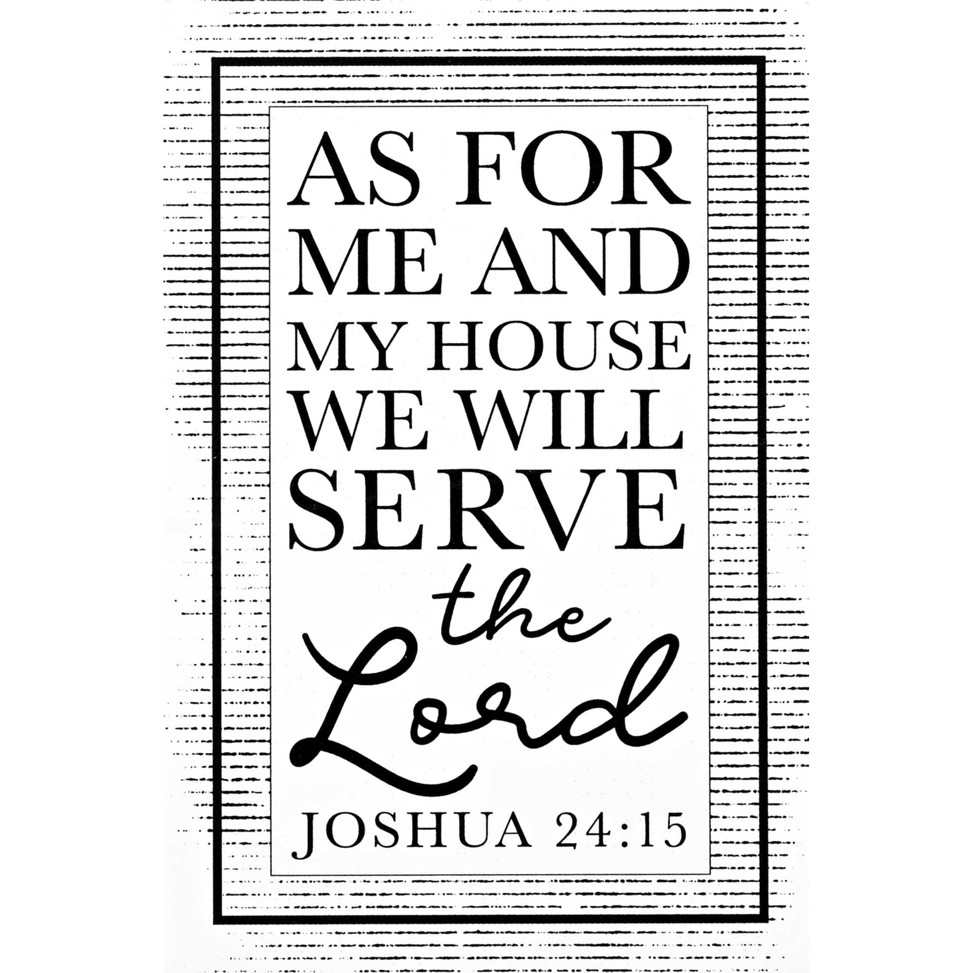 ons IBB-238 As for Me and My House We Will Serve The Lord White and Black 3 x 2 Paper Itty Bitty Blessings Card Bookmark, Pack of 24