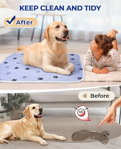 Miniatura 7 de Almohadillas lavables para orina de perros, 72 x 72 pulgadas, extra grande, reutilizable, para suelo, almohadillas antideslizantes y lavables para