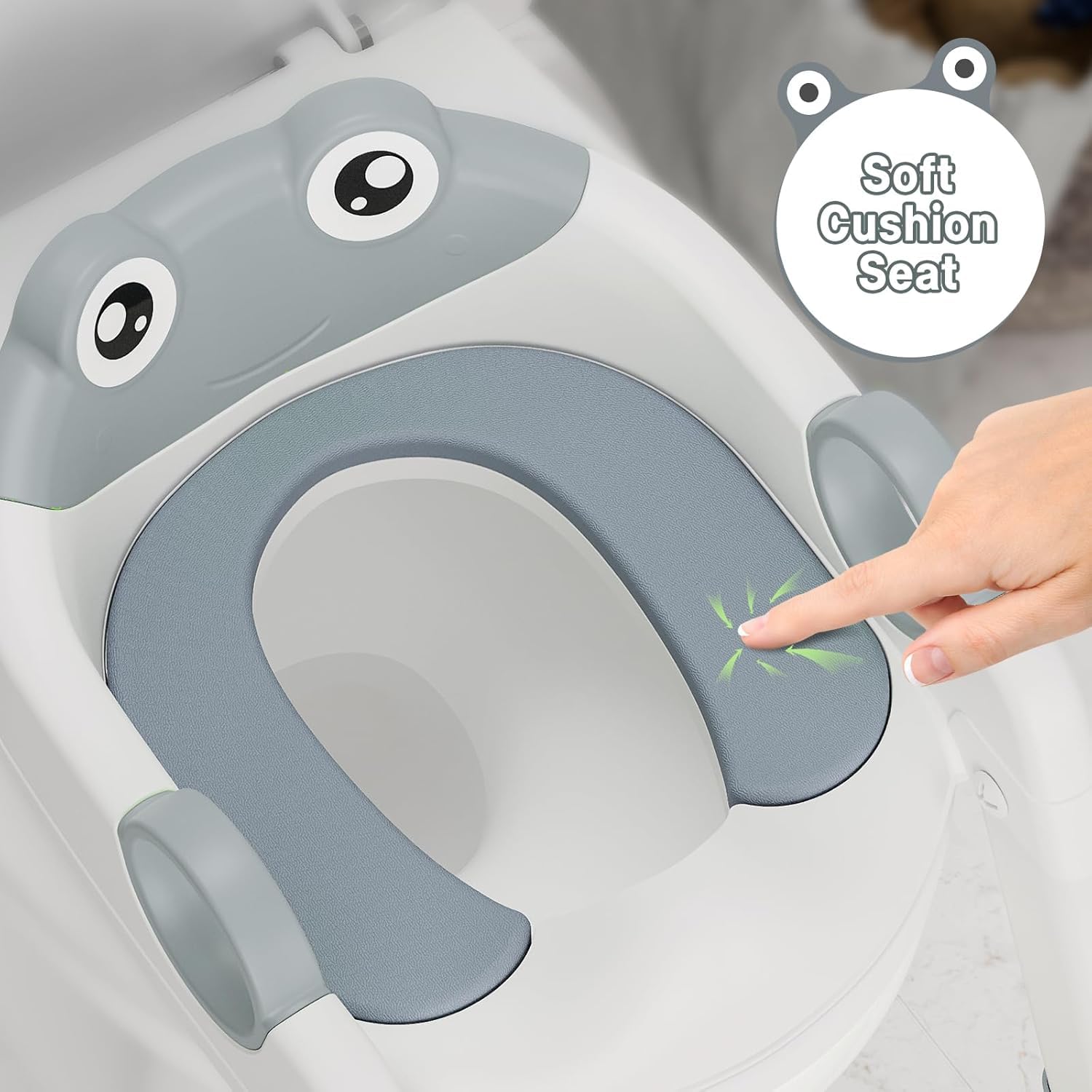 Potty Training Seat, Toddler Toilet Seat for Kids Boys Girls, 2 in 1 Potty Training Toilet for Kids, Splash Guard Anti-Slip Pad Step Stool