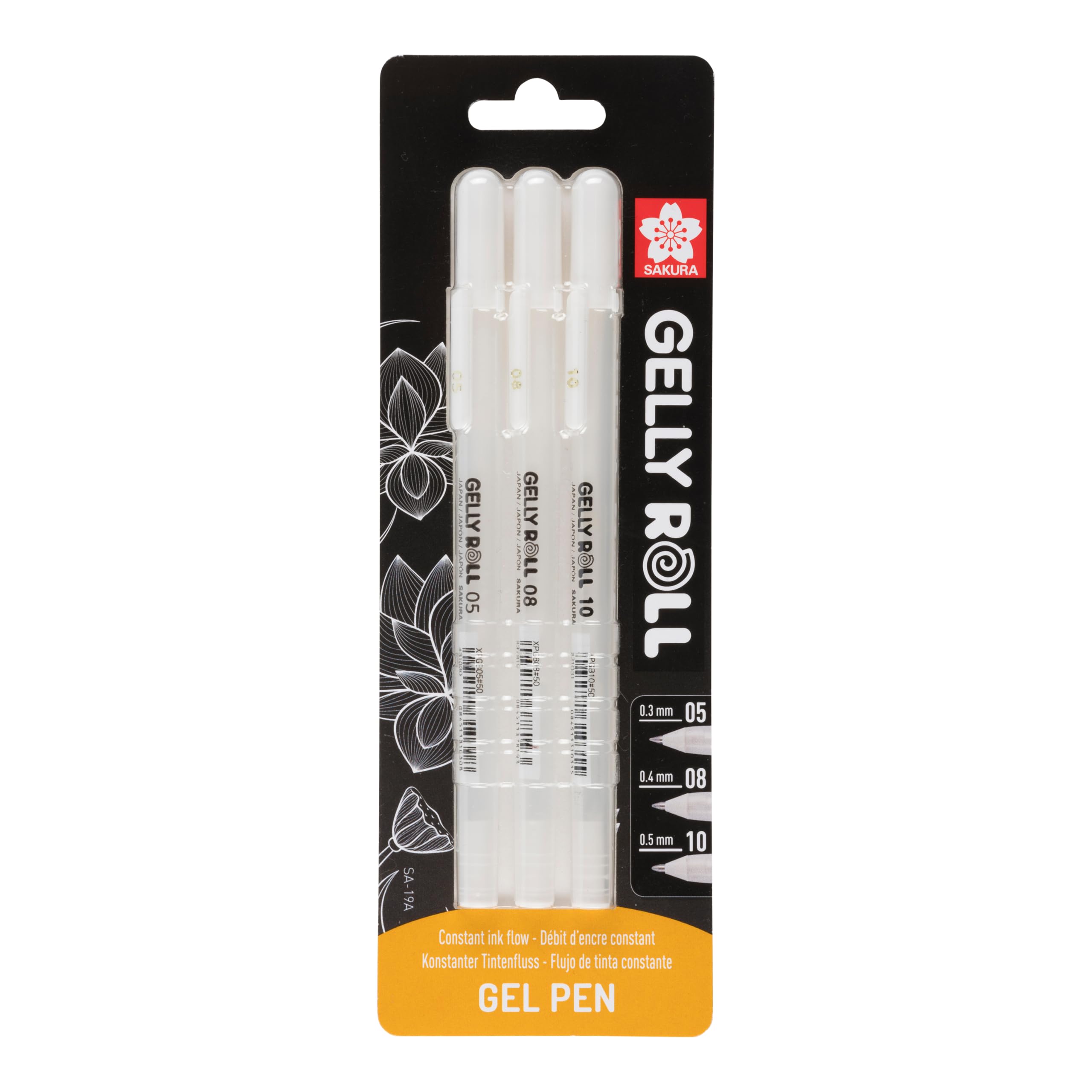05/08/10 Gel Pens, Bright White Ink, Pack of 3