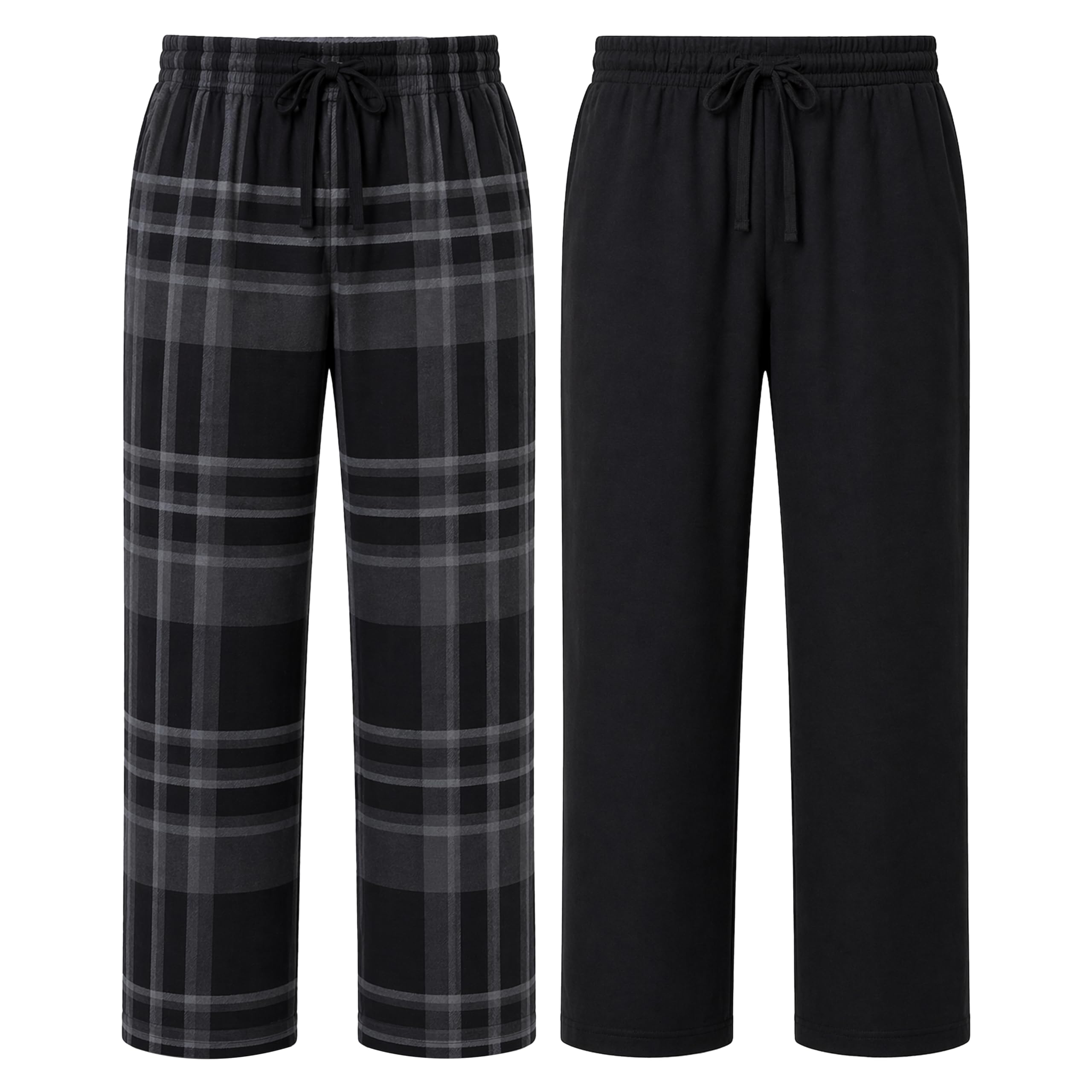 2 Pack Mens Organic Cotton Jersey Loose Fit Long Pyjama Bottoms with Pockets Sleepwear-image-31