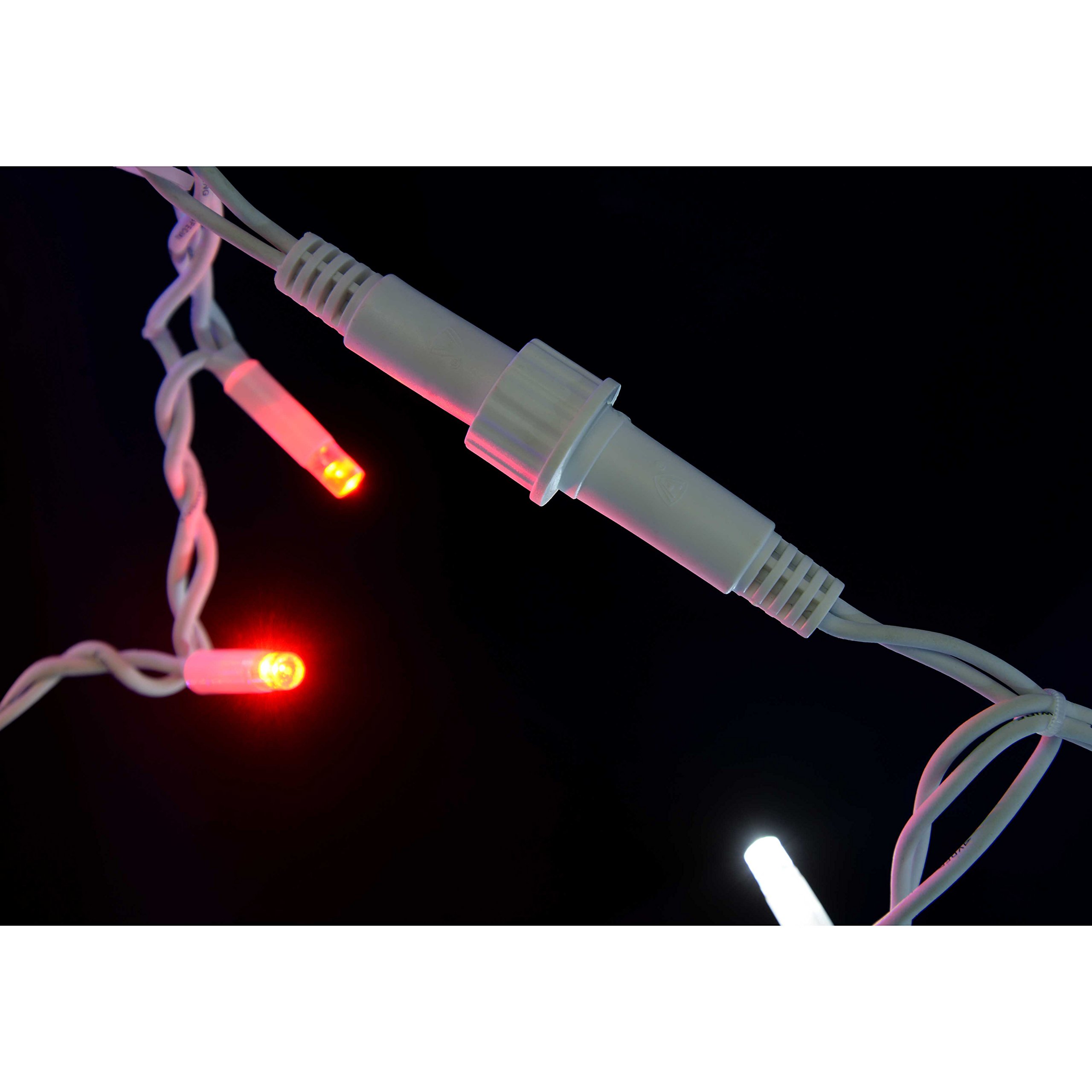 WeRChristmas Connectable Icicle LED String Lights with 2 Pin Male and Female, 2.2 m - 100-LED, Multi-Colour - Image 4
