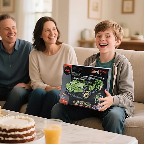 Miniatura 5 de Kit de bloques de construcción STEM para niños, auto de carreras y robot de juguete 2 en 1, gran regalo para niños, adolescentes de 6, 7, 8 a 12