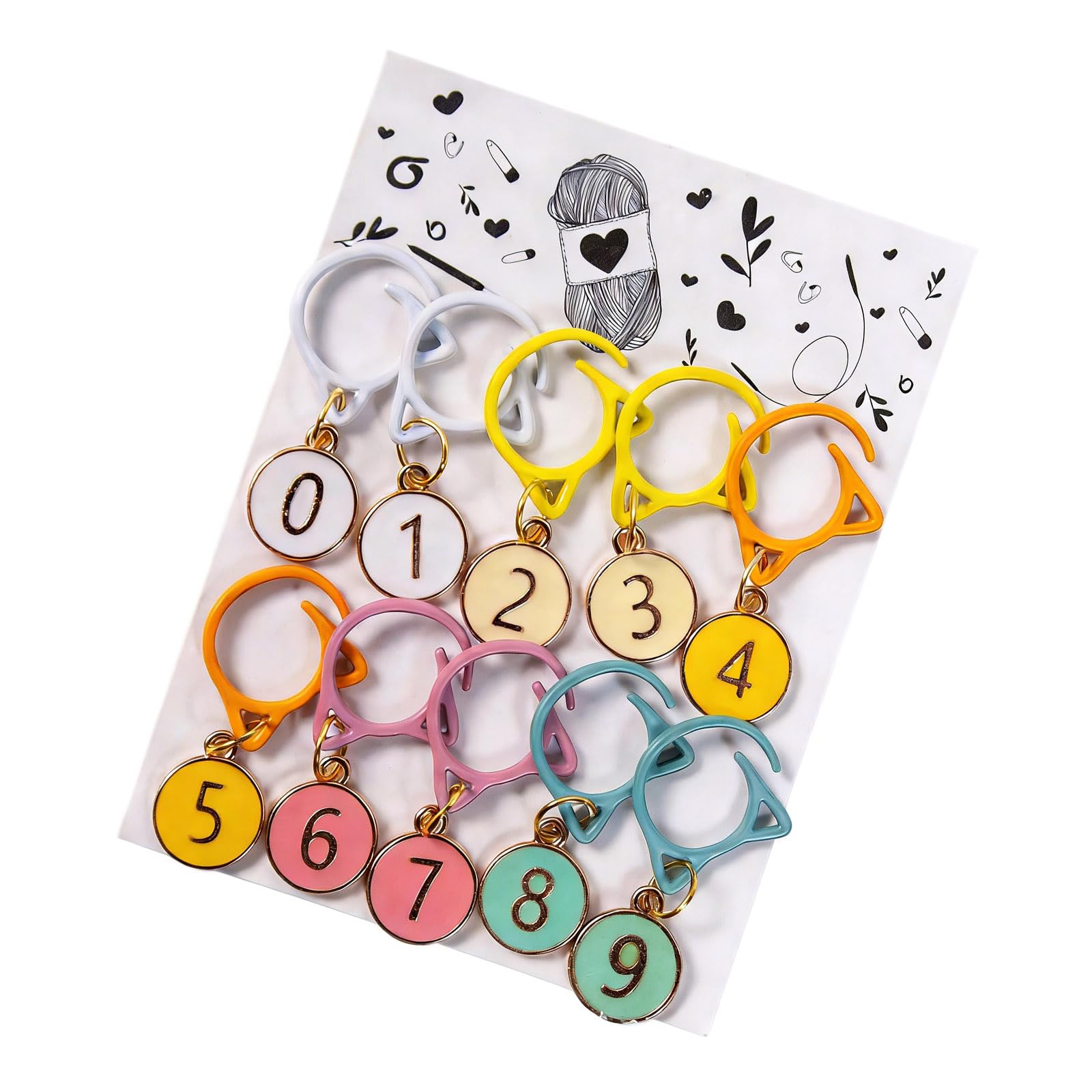 Bbajszx Of 10 Piece Sewing Needle Thread Markers Smooth Texture Design Ensures Tangleless Use During Flat Round Number Stitching Marker with Lobster Clasp