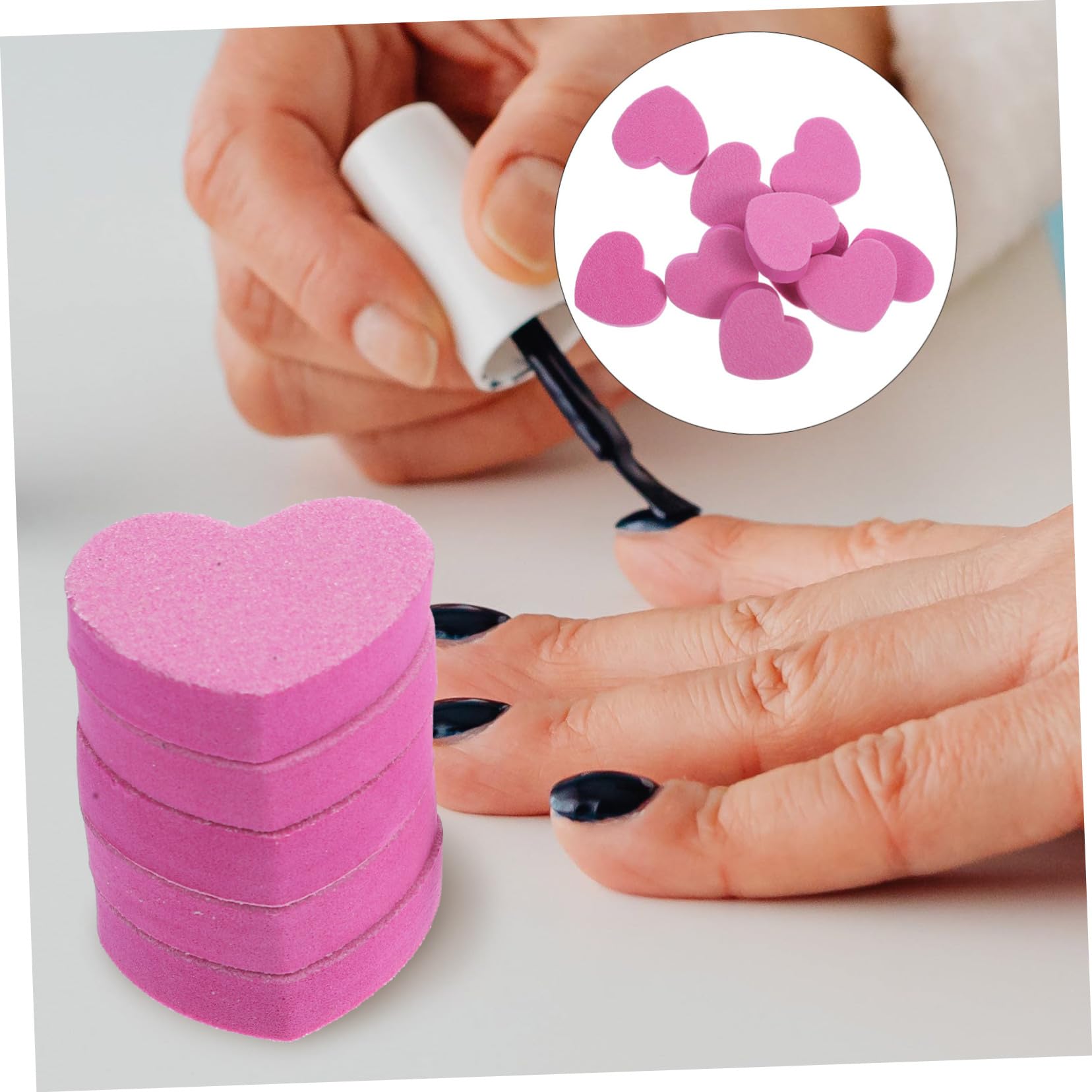 Beaupretty 150piezas Archivos De Uñas De Esponja Doble Cara Para Manicura y Pedicura Herramientas Lavables Para Pulido De Uñas Naturales y Acrílicas Rosa