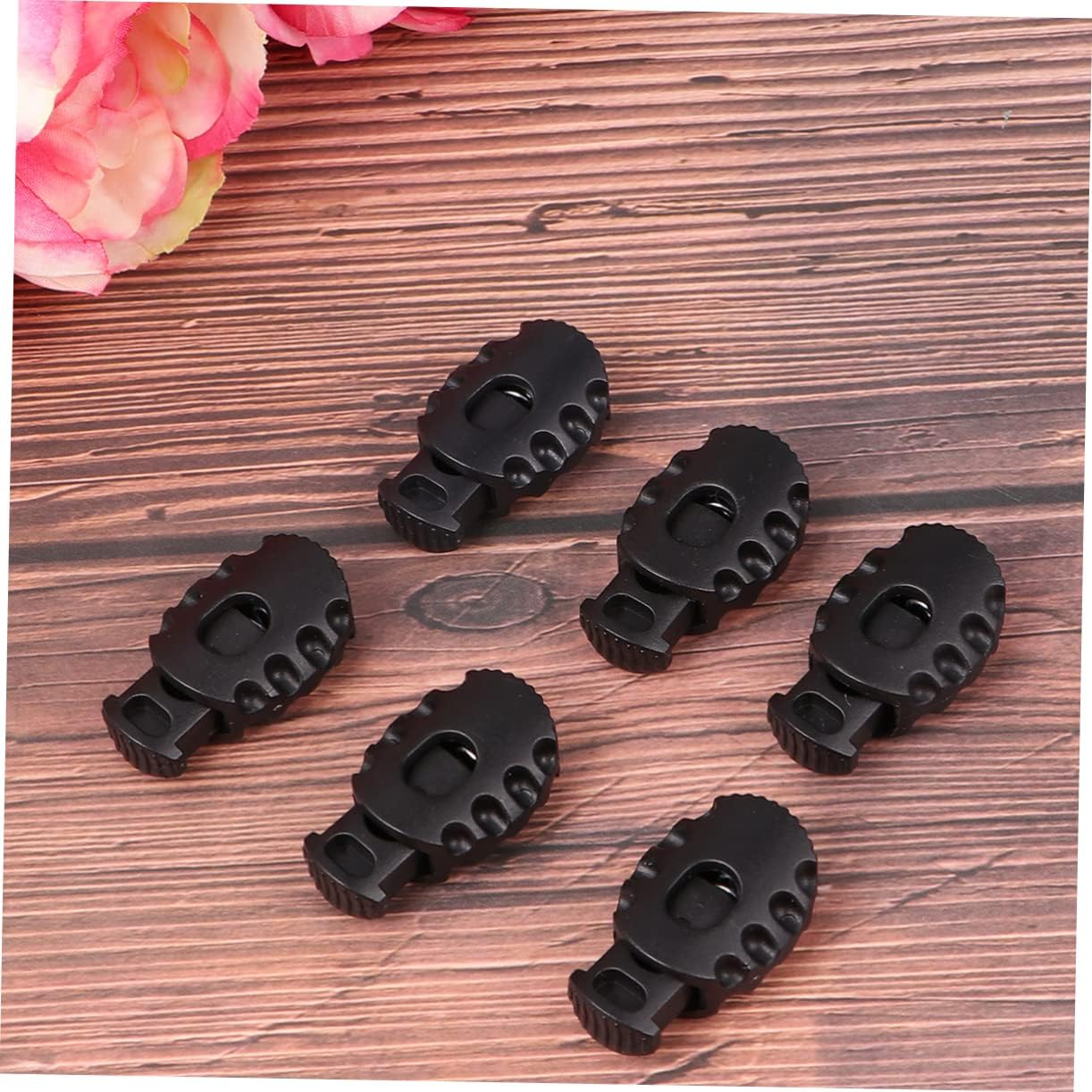 VILLCASE Elastic Cord Adjusters 50 Pcs Plastic Spring Button Cord Locks Great for Camping Hiking