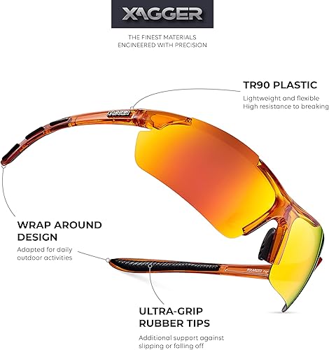 Miniatura 2 de Xagger Gafas de sol deportivas polarizadas envolventes para hombres y mujeres UV400 ligeras gafas deportivas