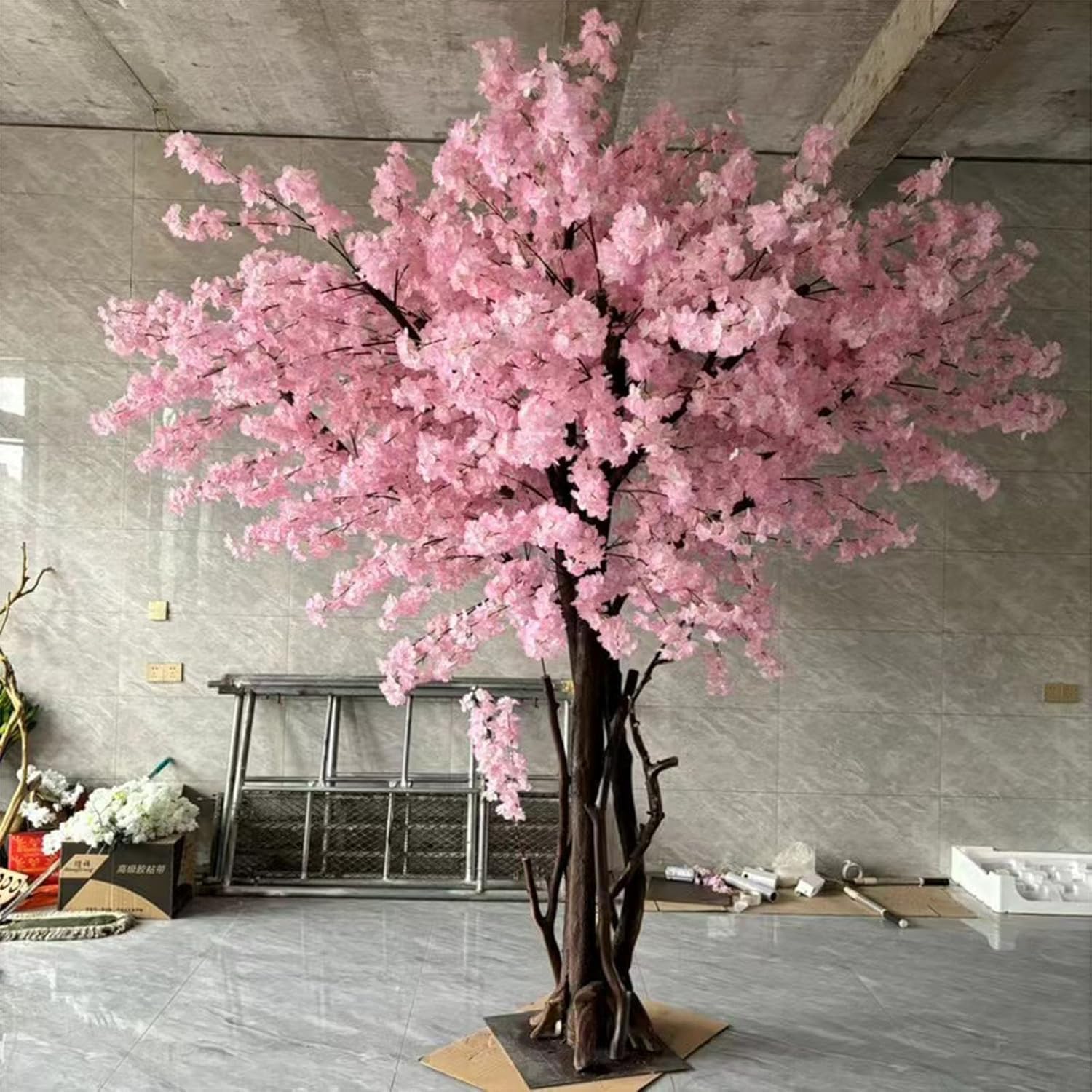 Artificial Cherry Blossom Trees Pink, Large Silk Peach Tree