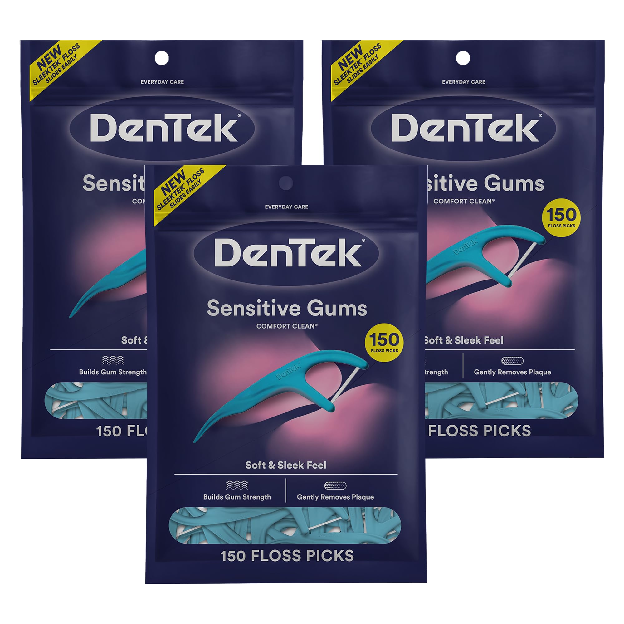 Photo 1 of Dentek Floss Picks, Sensitive Gums Comfort Clean, 150 Count, Pack of 3